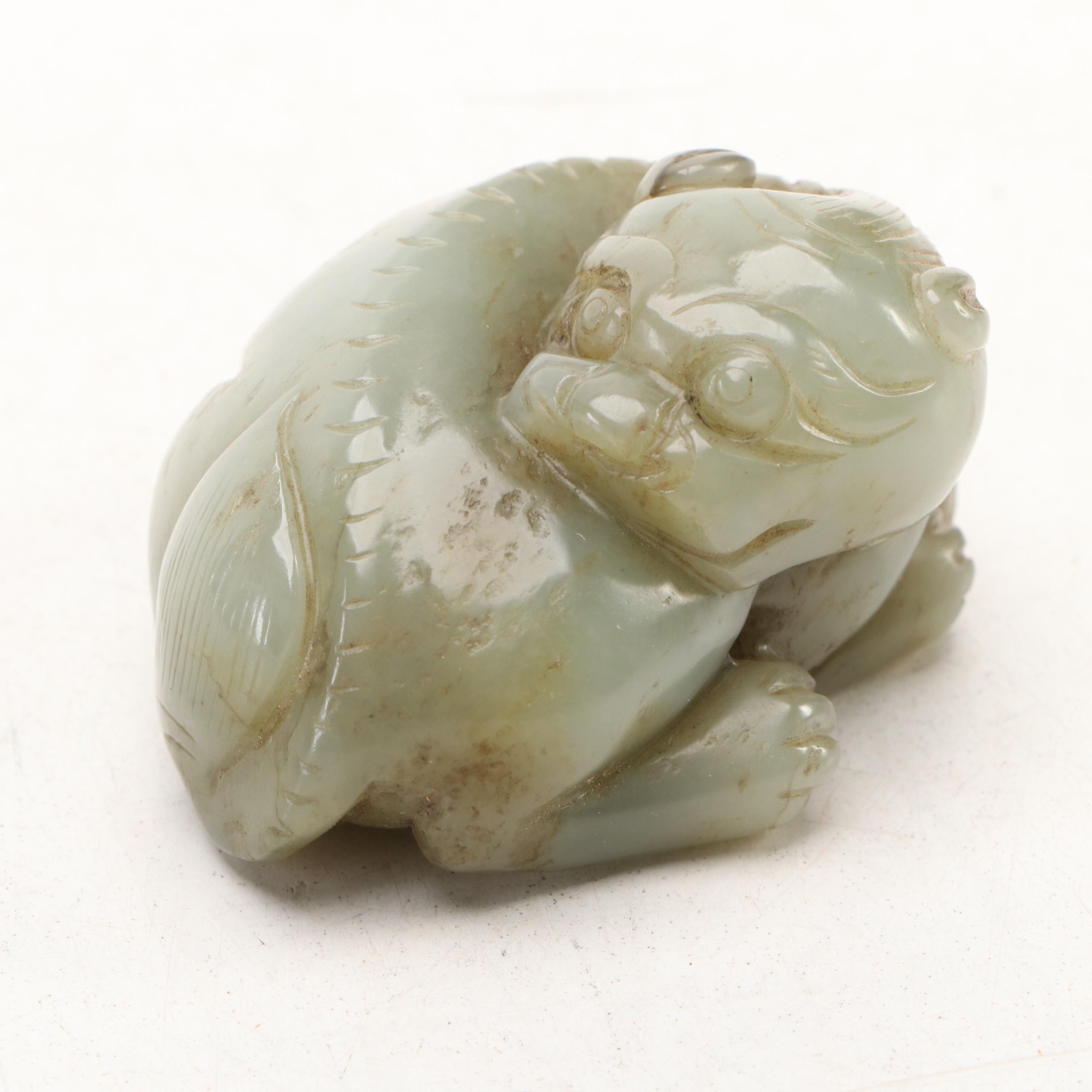 Chinese Carved Nephrite Cat