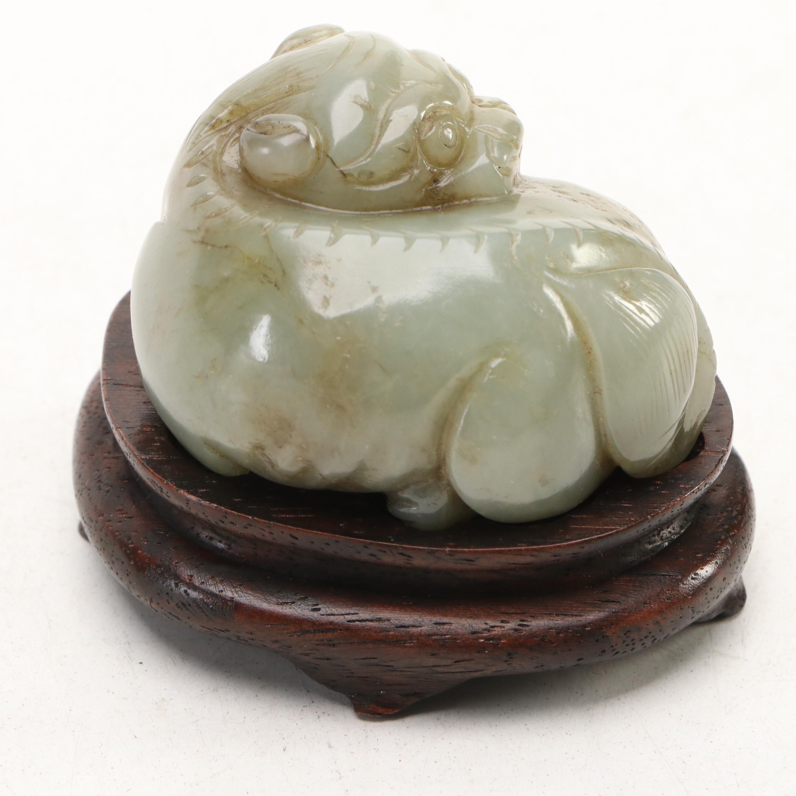 Chinese Carved Nephrite Cat