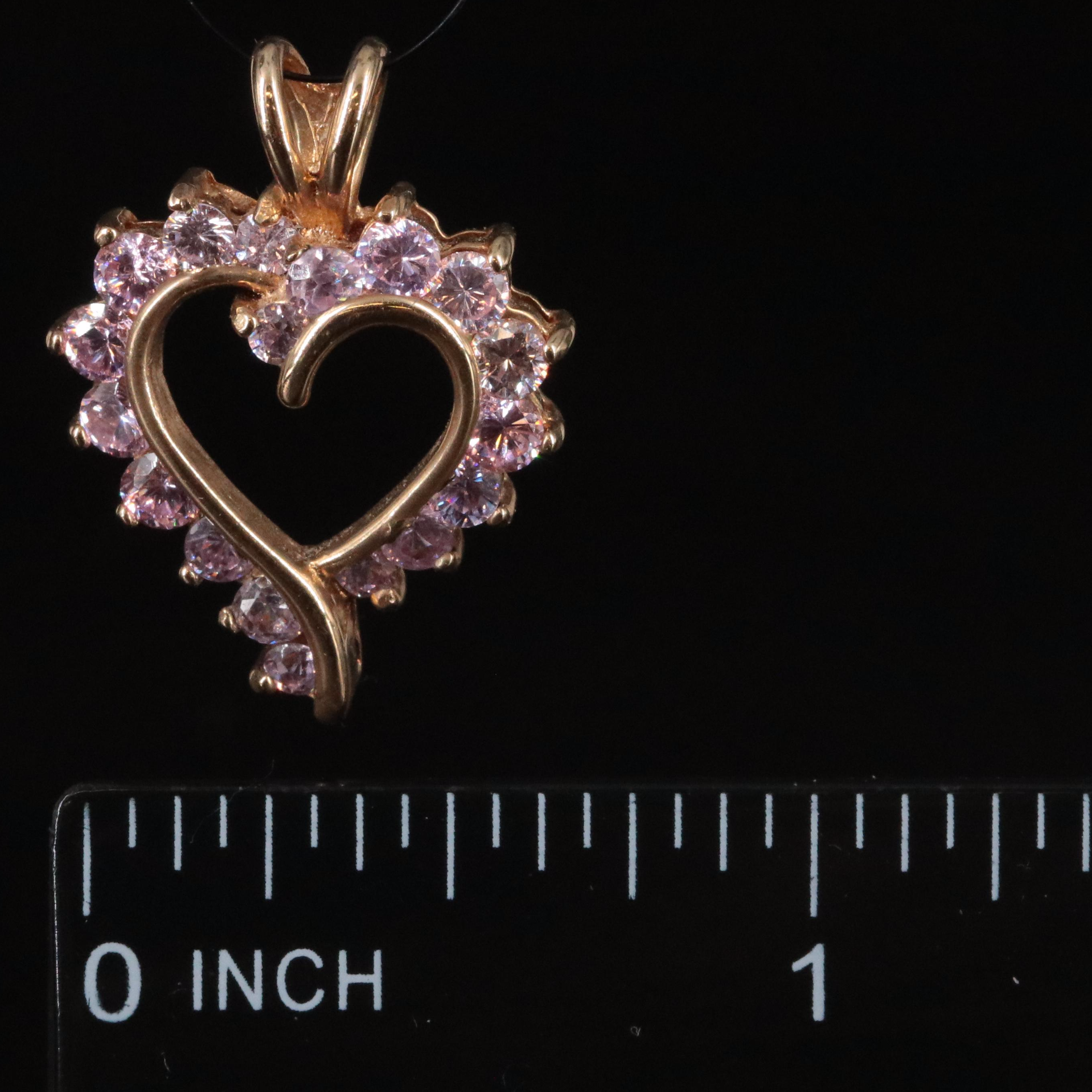 10K Heart CZ Pendant