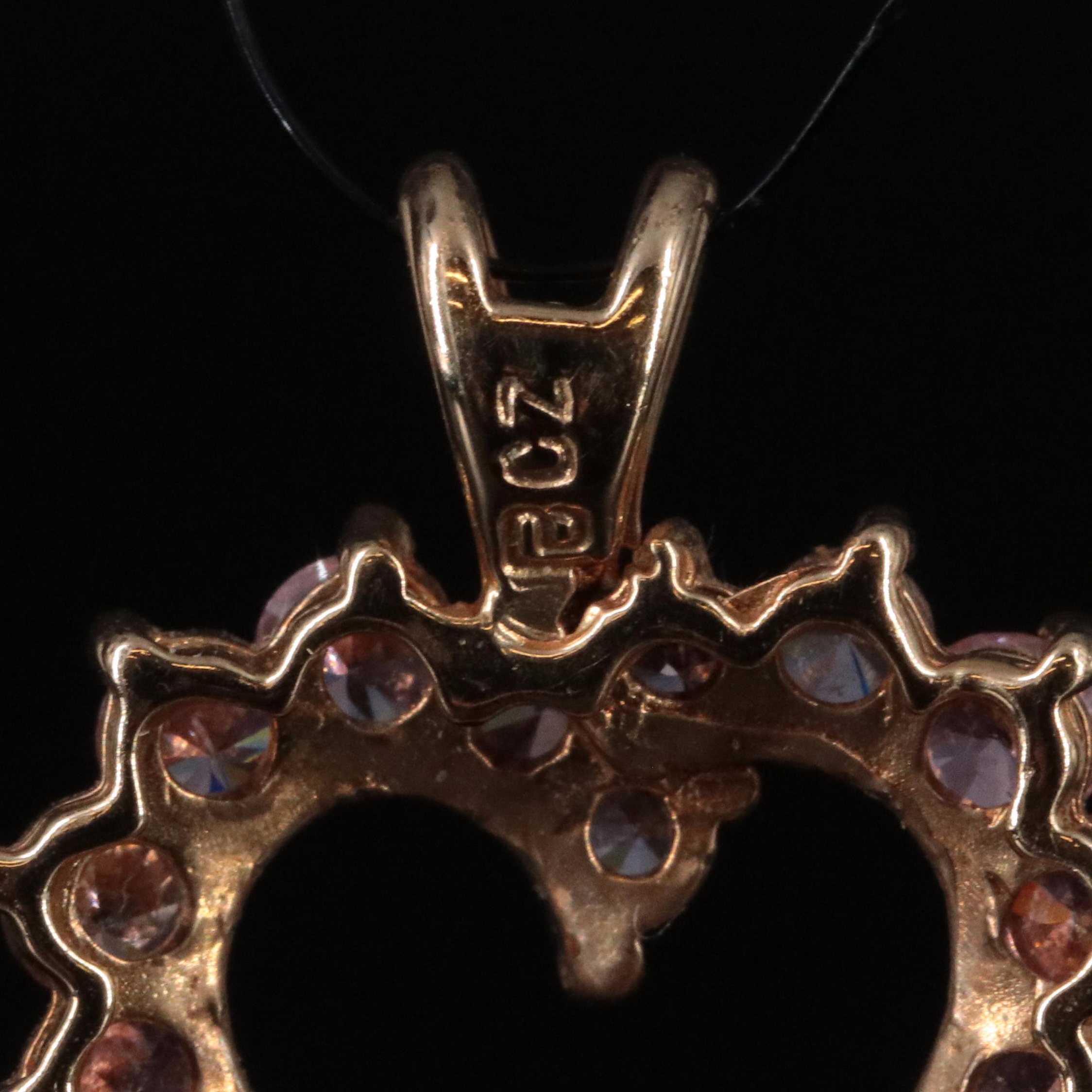 10K Heart CZ Pendant