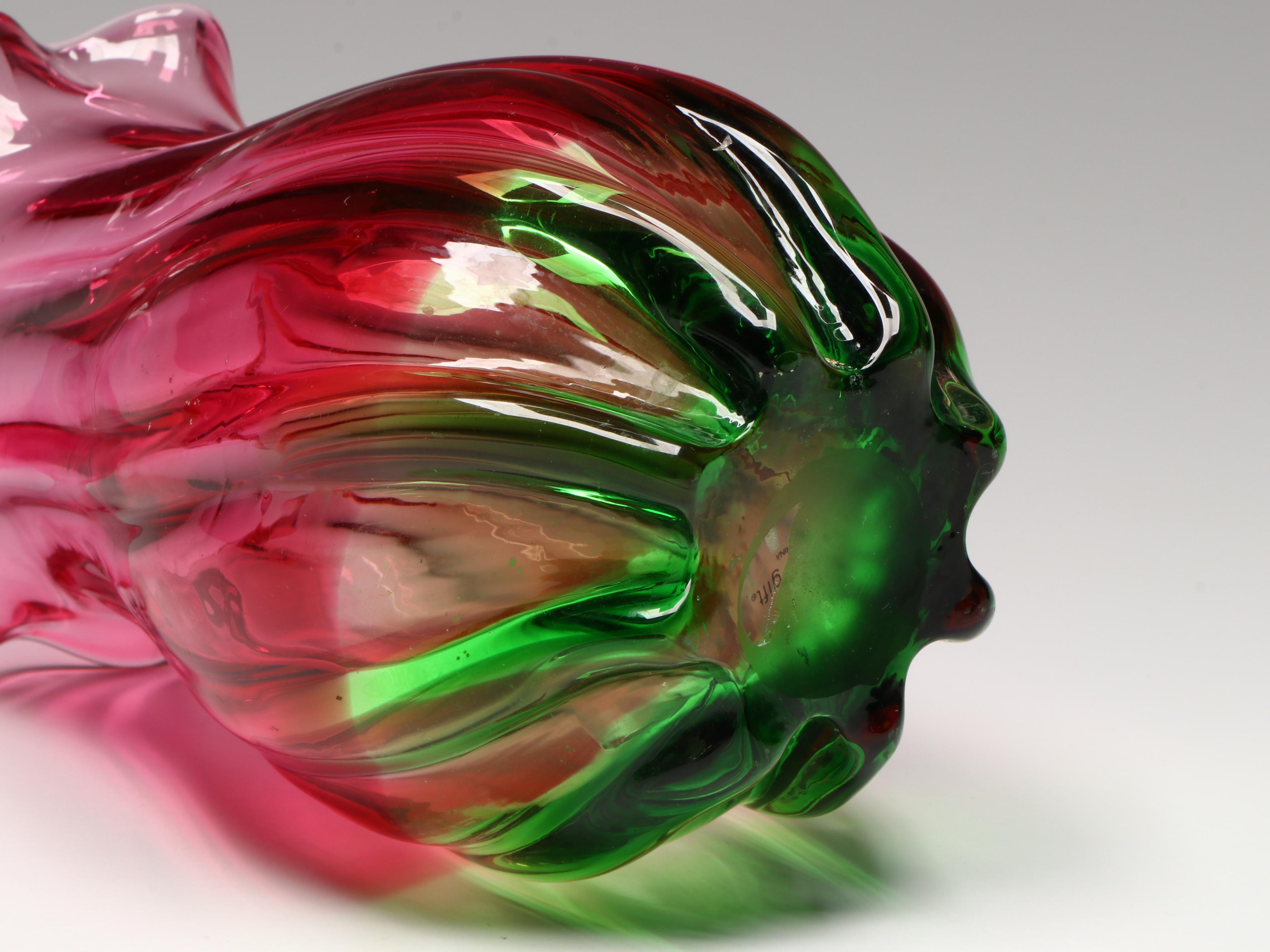 Blown Glass Floral Form Vases