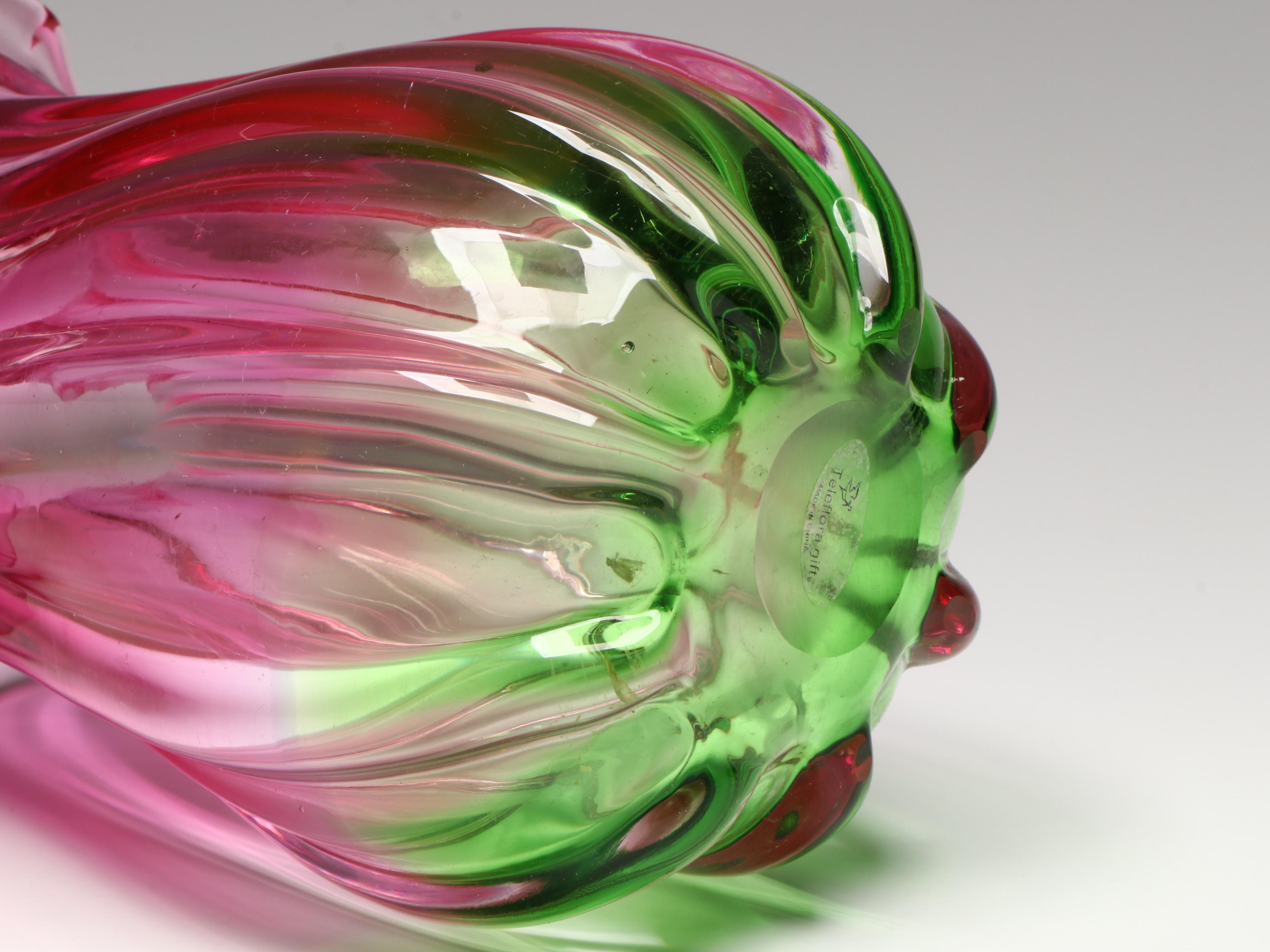 Blown Glass Floral Form Vases