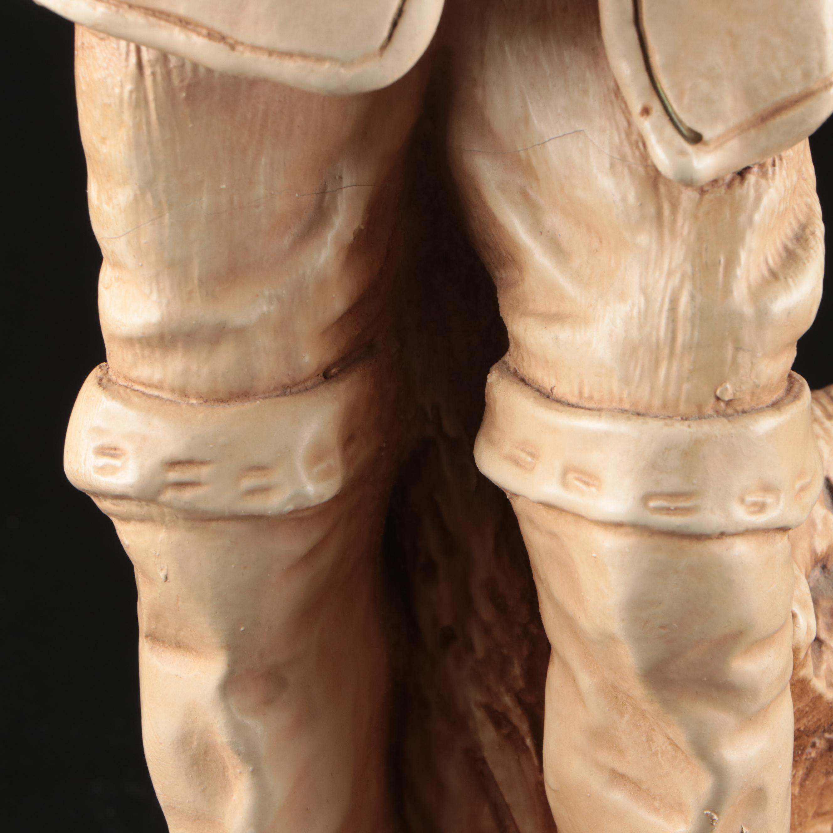 Marwal Ind. Inc. Chalkware Fisherman, Late 20th Century