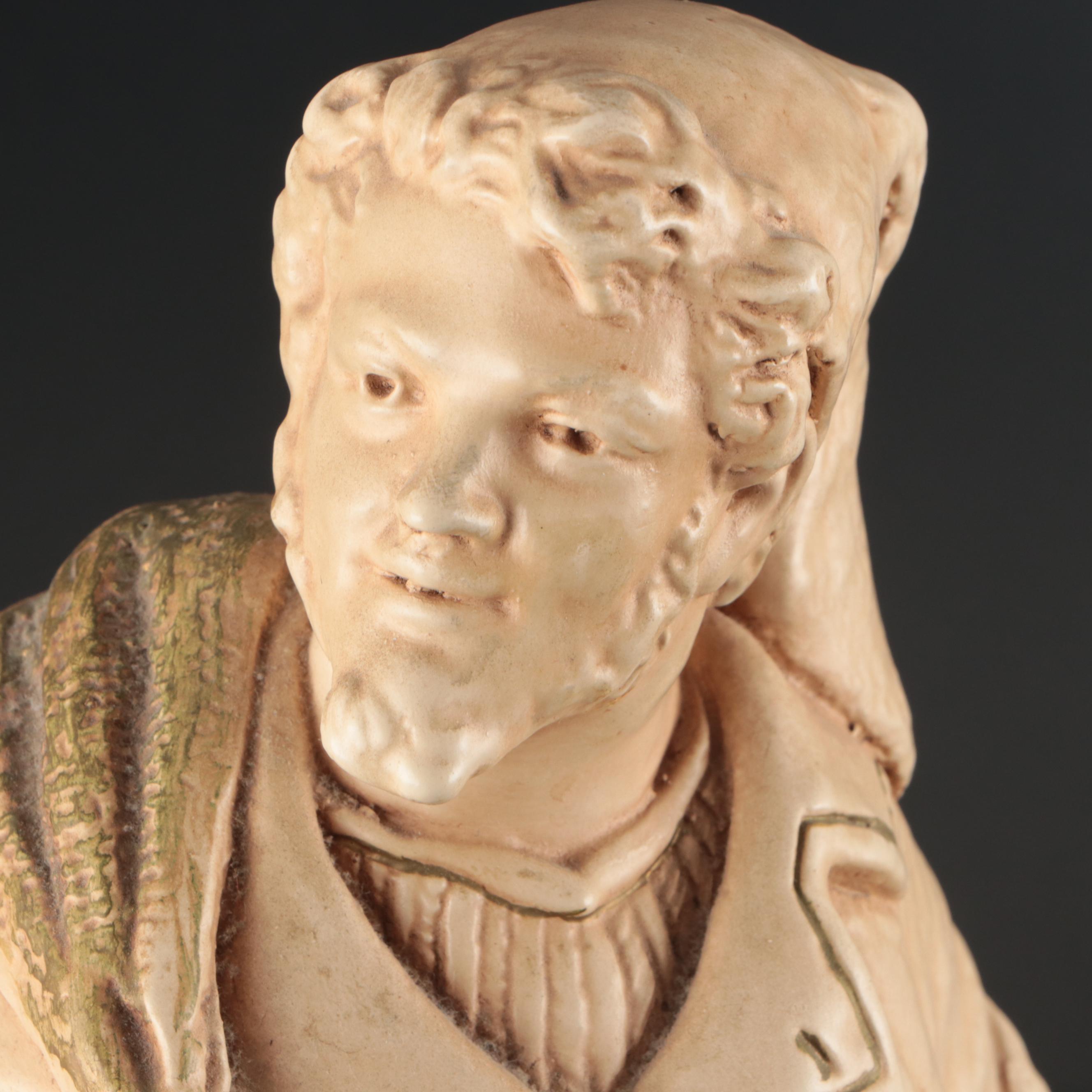 Marwal Ind. Inc. Chalkware Fisherman, Late 20th Century