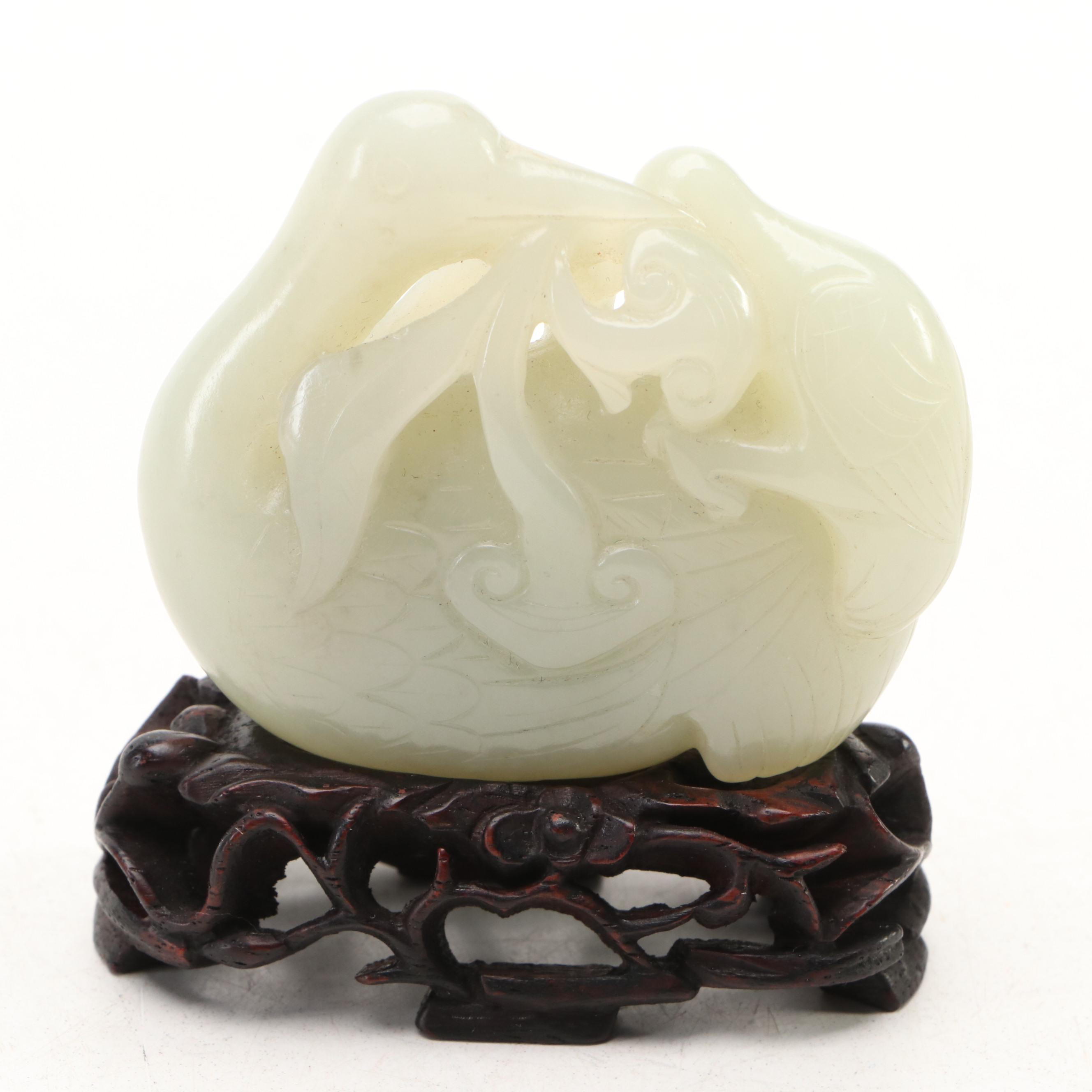 Chinese Carved Serpentine Bird