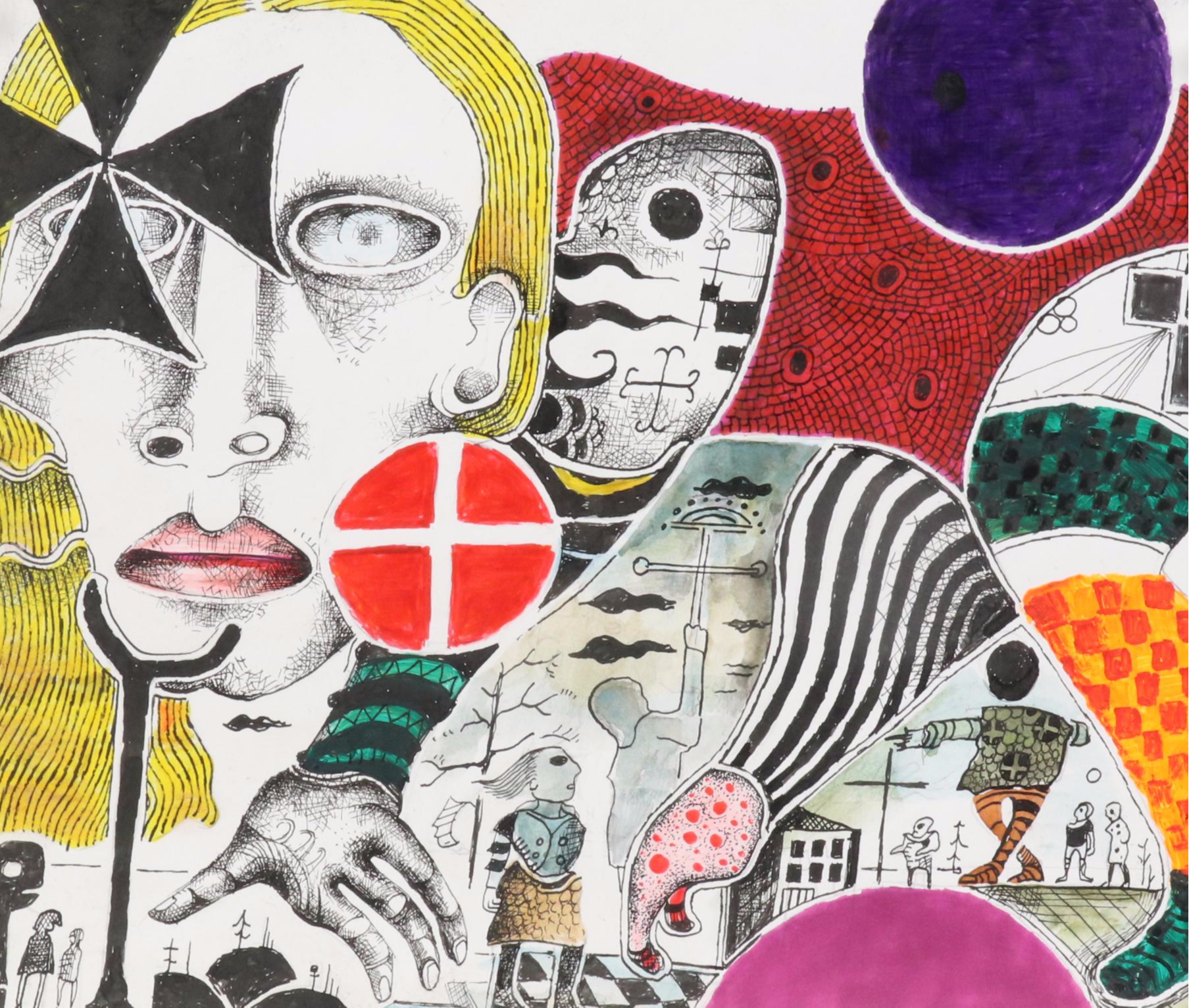 Nikolay "Kuk" Manuylov Mixed Media Figural Surrealist Illustration, 2013