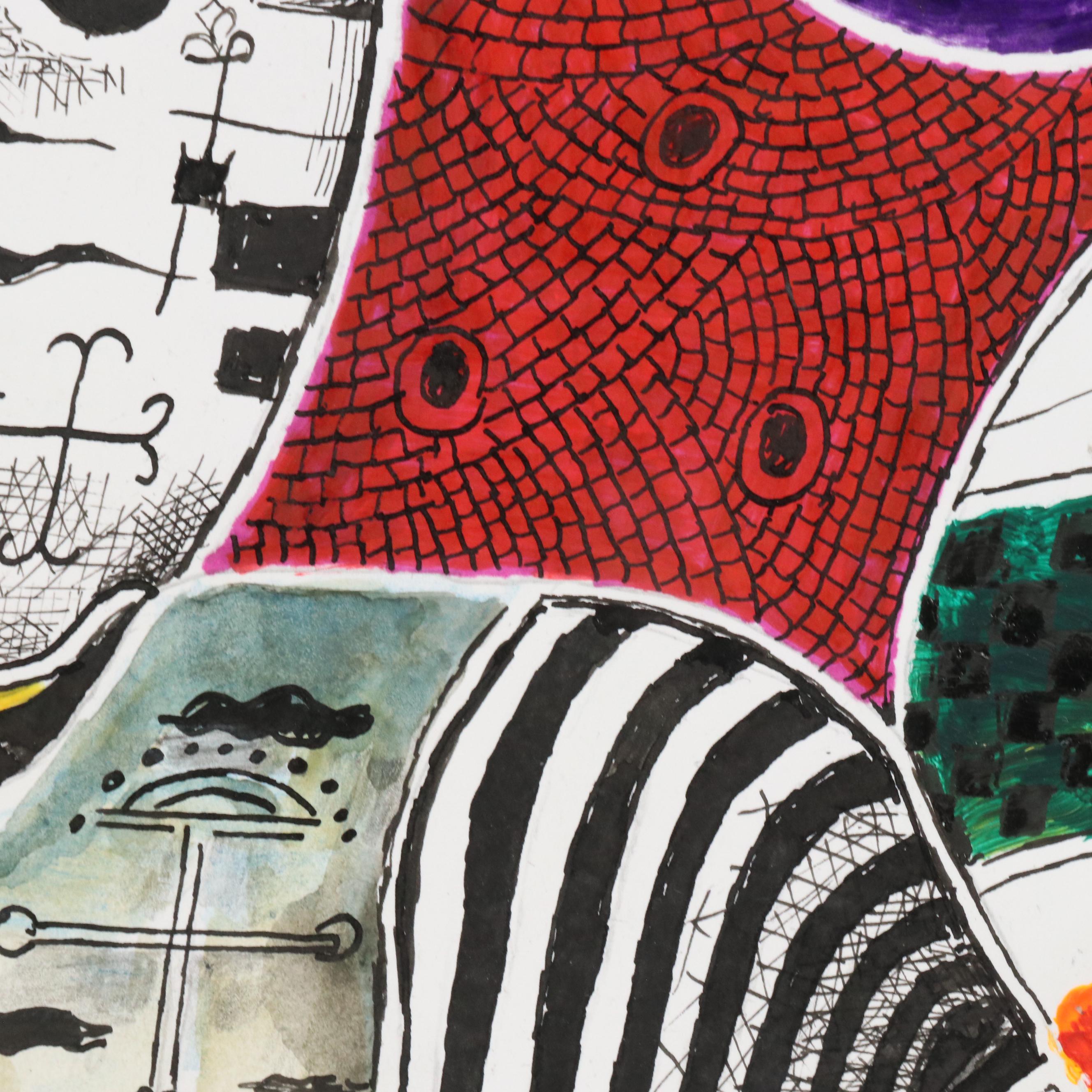 Nikolay "Kuk" Manuylov Mixed Media Figural Surrealist Illustration, 2013