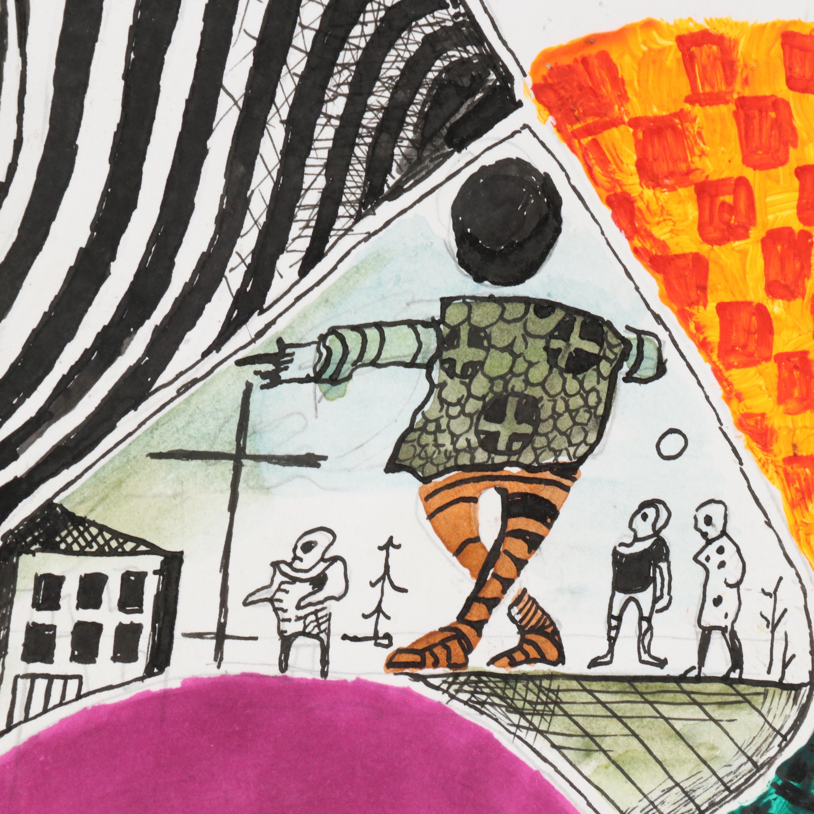 Nikolay "Kuk" Manuylov Mixed Media Figural Surrealist Illustration, 2013