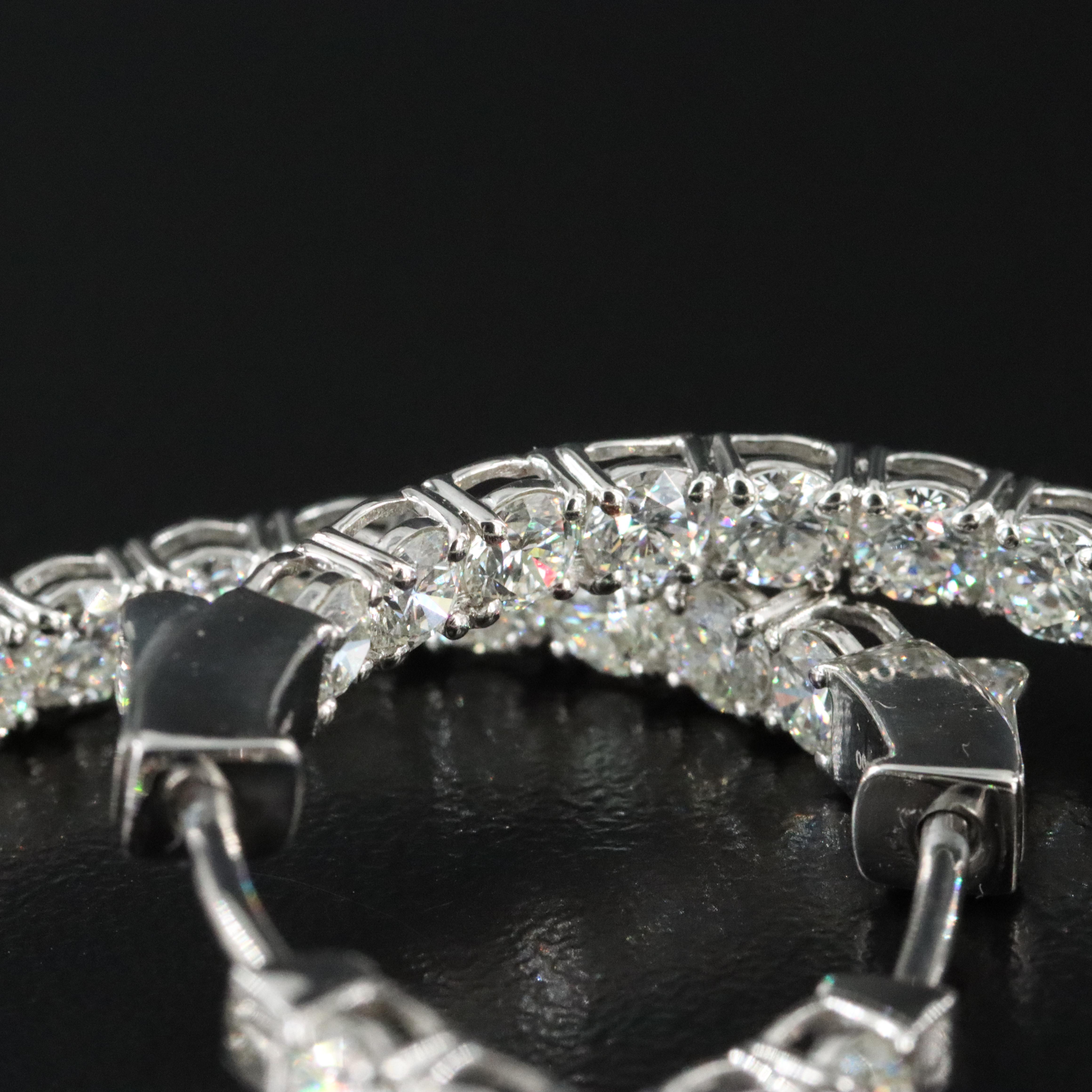Platinum 6.42 CTW Diamond Inside Out Hoop Earrings
