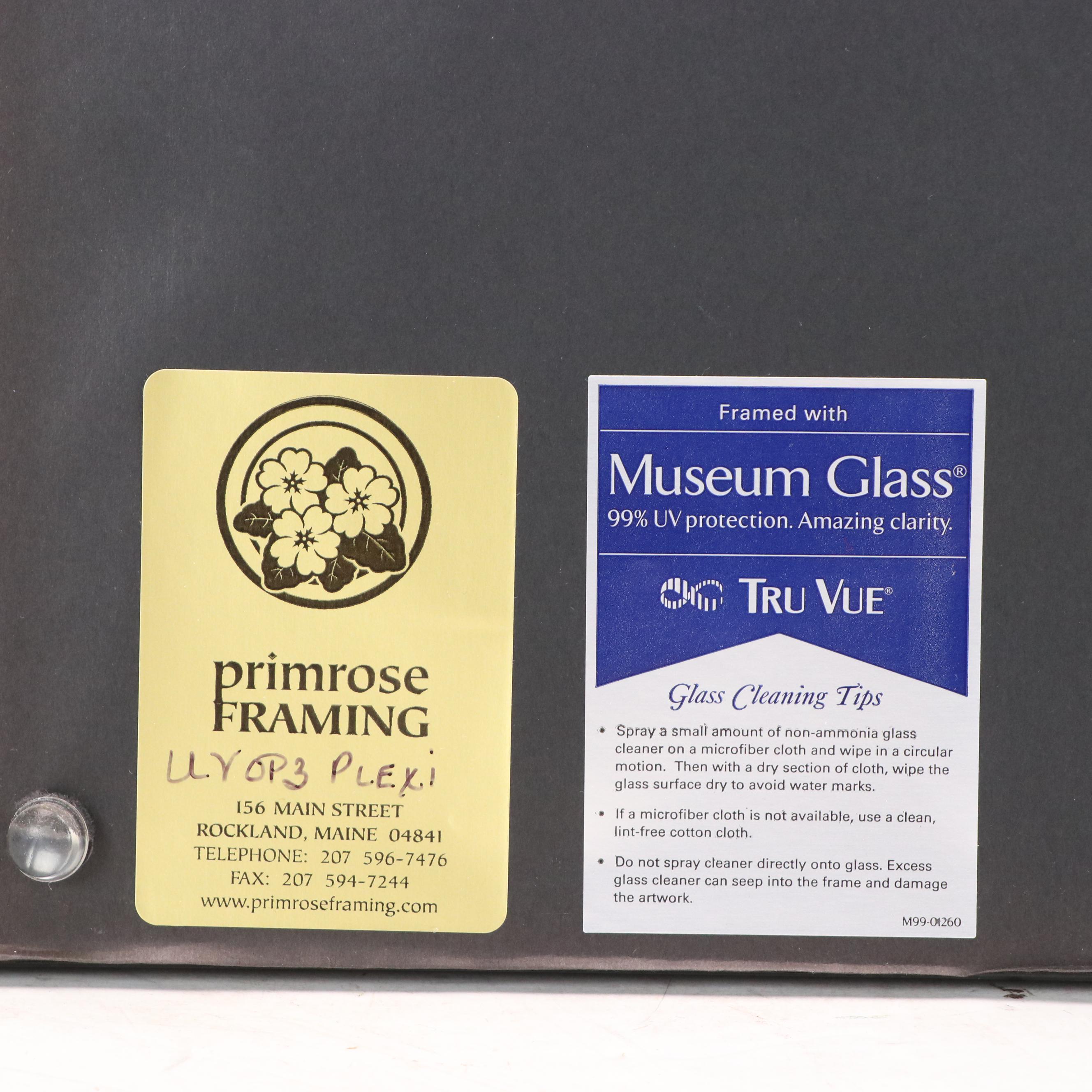 Kathleen Graf Needlepoint Samplers in Burlwood Veneer Frames