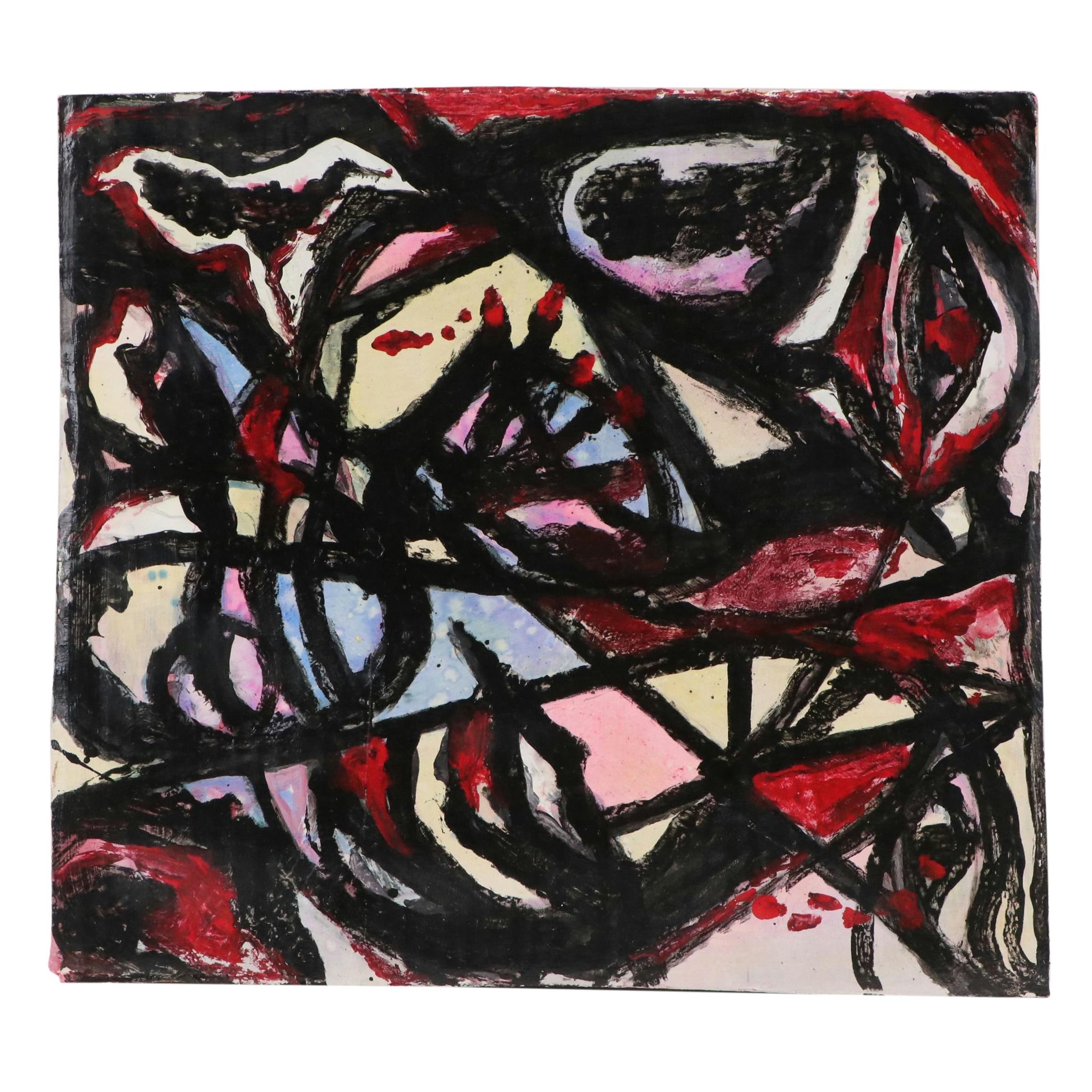 Albert “Alberto” Juliano Abstract Expressionistic Acrylic Painting, 21st Century