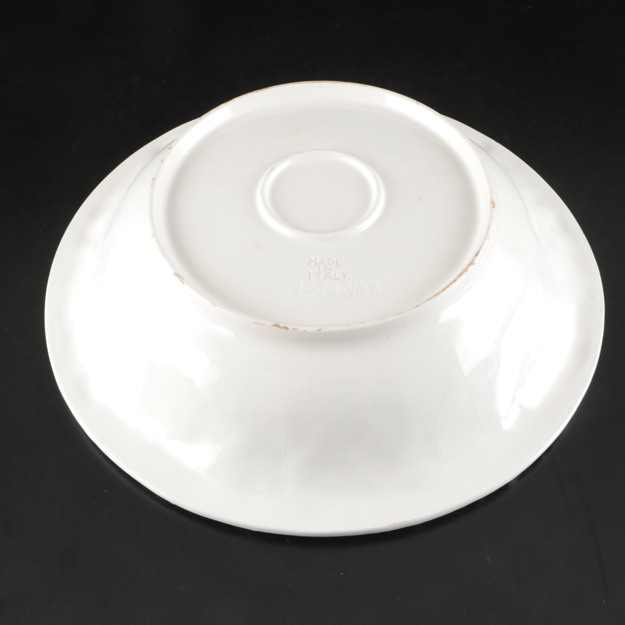 Antica Fornace with Other White Glazed Ceramic Serving Bowls and Platter