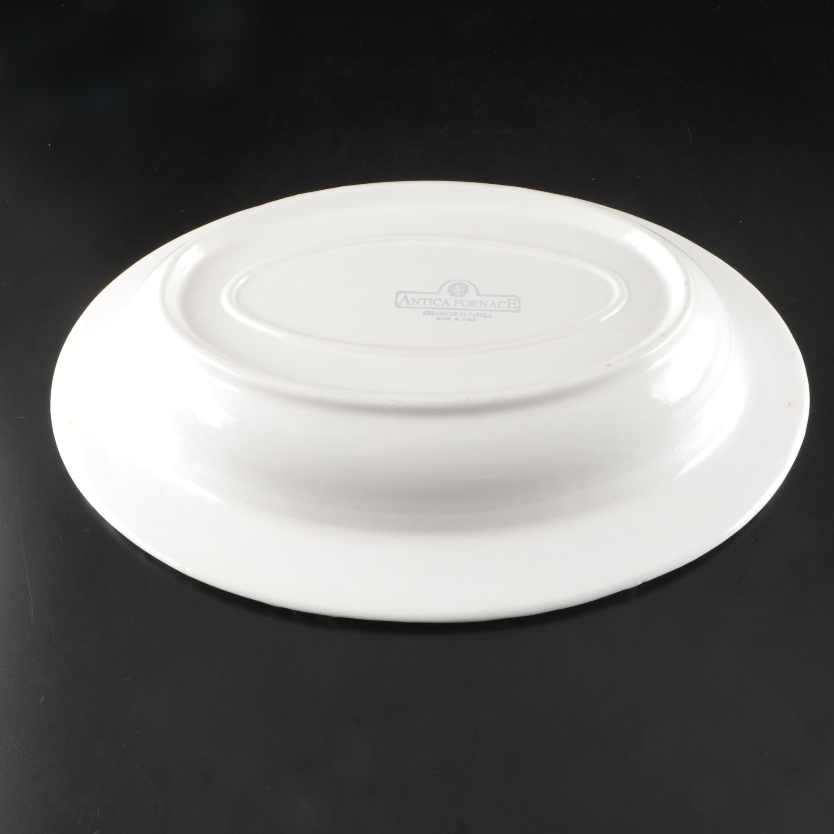 Antica Fornace with Other White Glazed Ceramic Serving Bowls and Platter