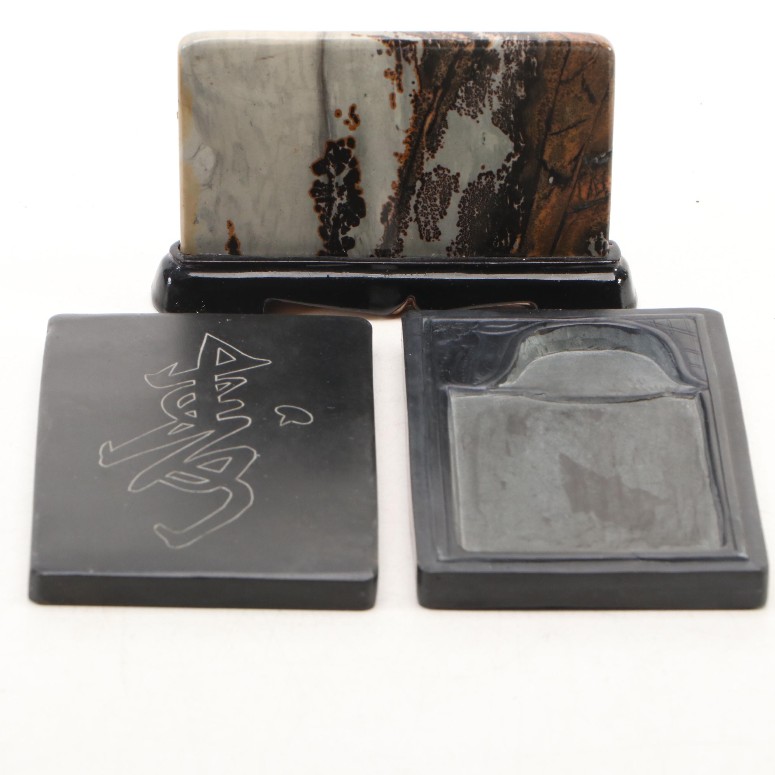 Chinese Yan Calligraphy Ink Stones with Jasper Painting Stone