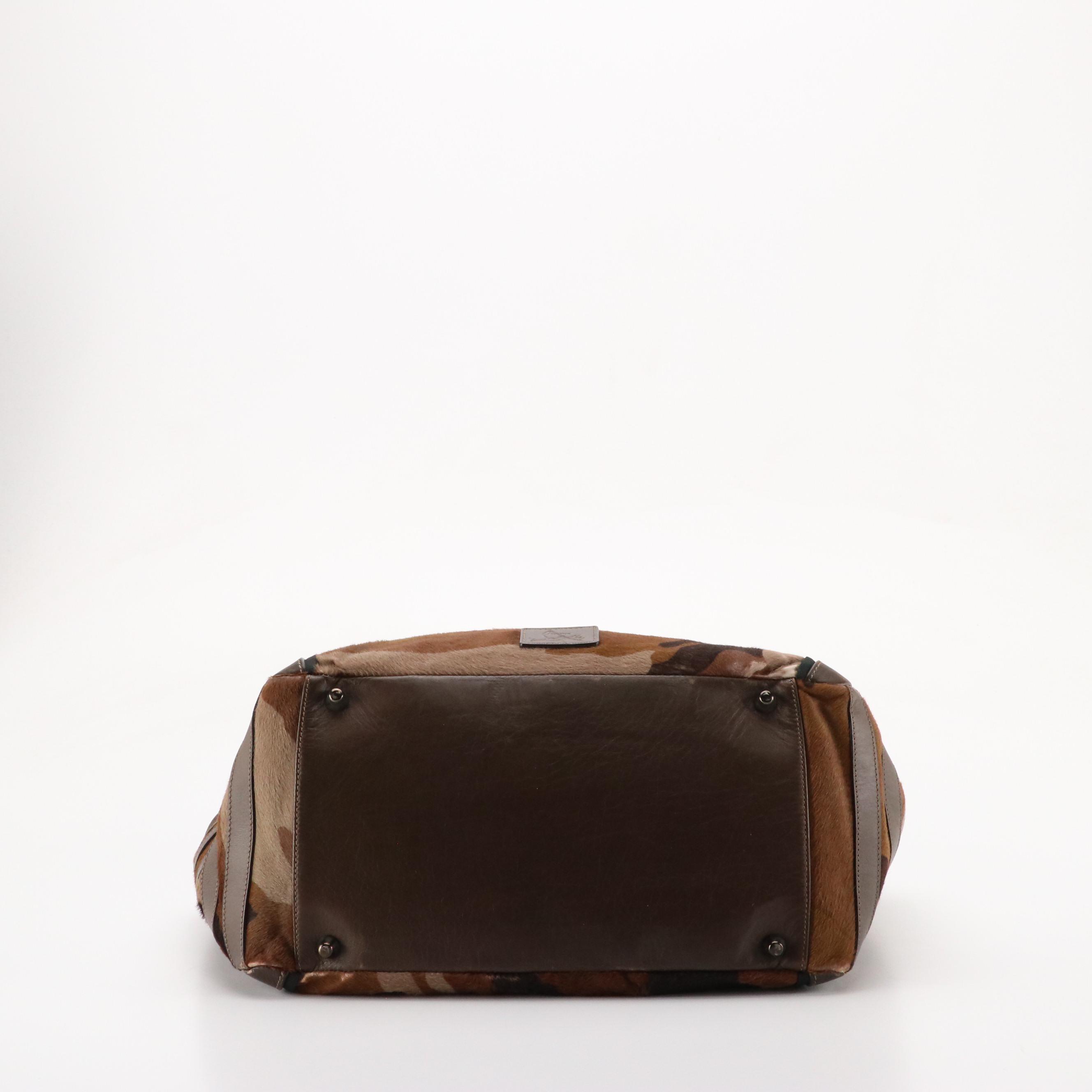 Christian Louboutin Zip Top Tote in Camo Print Calf Hair and Leather