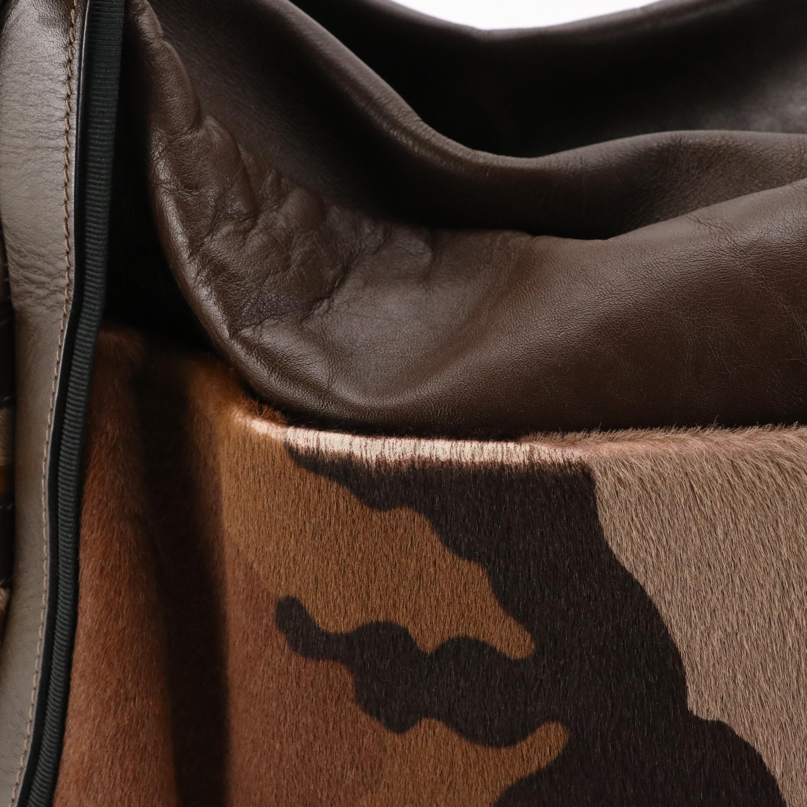 Christian Louboutin Zip Top Tote in Camo Print Calf Hair and Leather