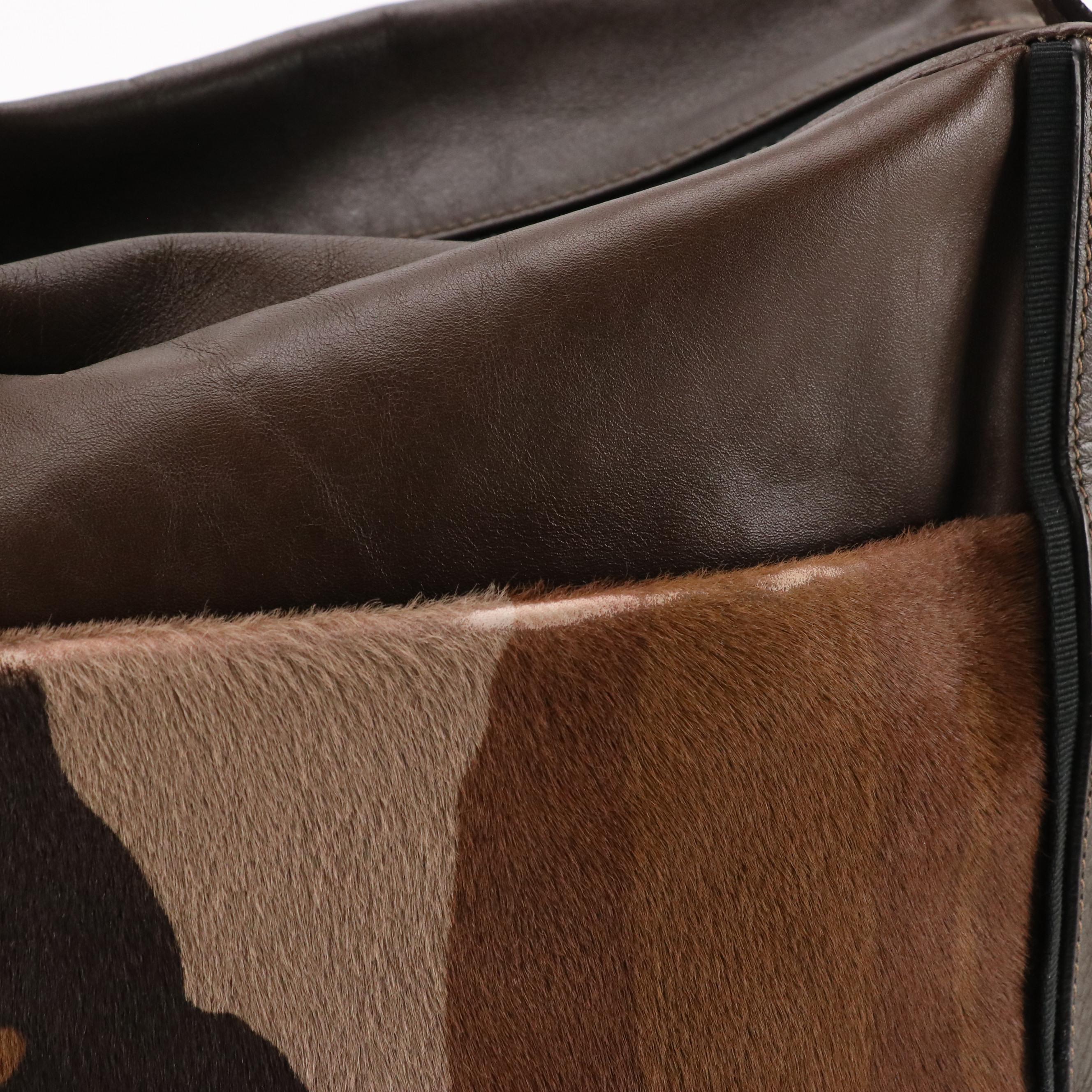 Christian Louboutin Zip Top Tote in Camo Print Calf Hair and Leather