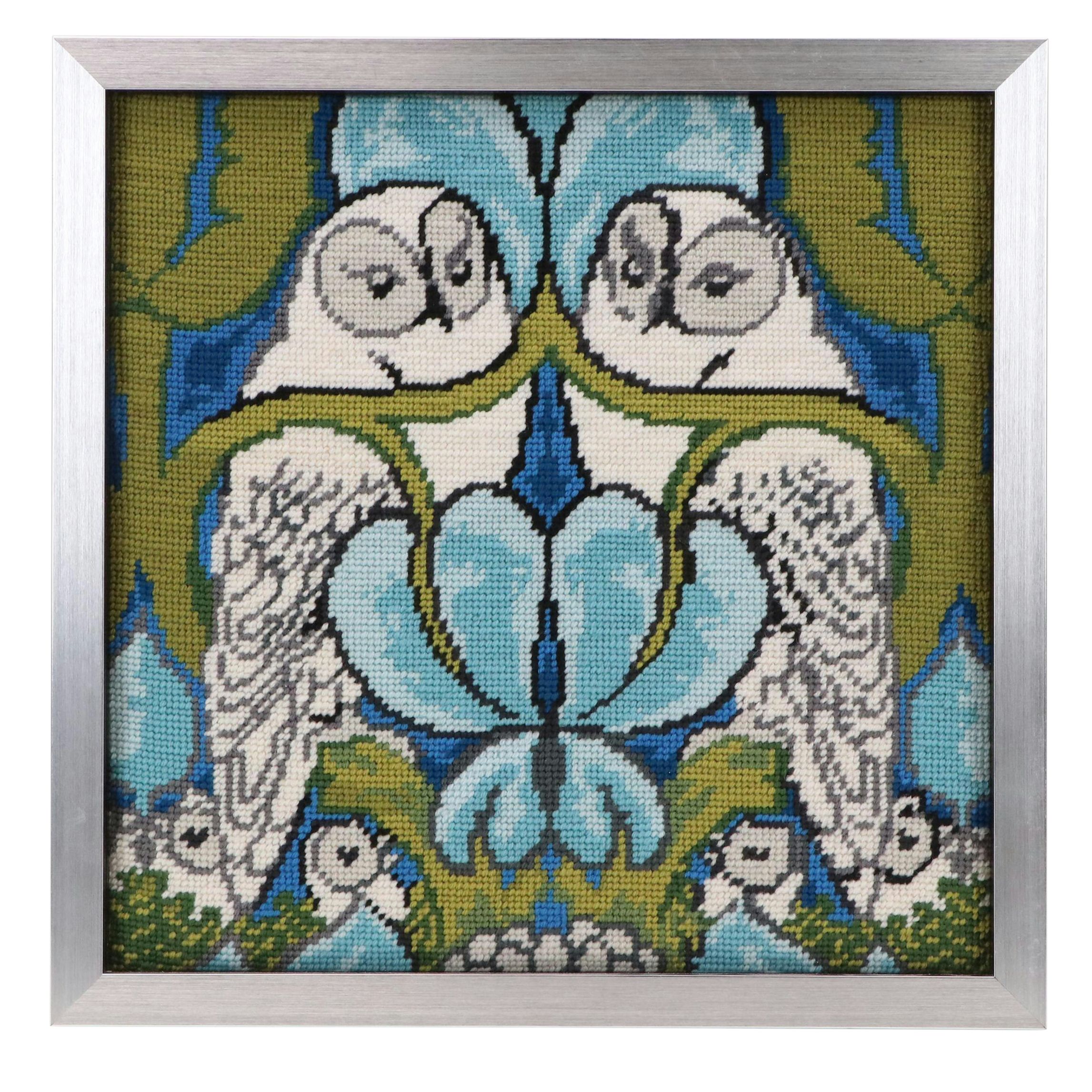 Kathleen Graf Needlepoint Panel "The Owl" by C.F.A. Voysey