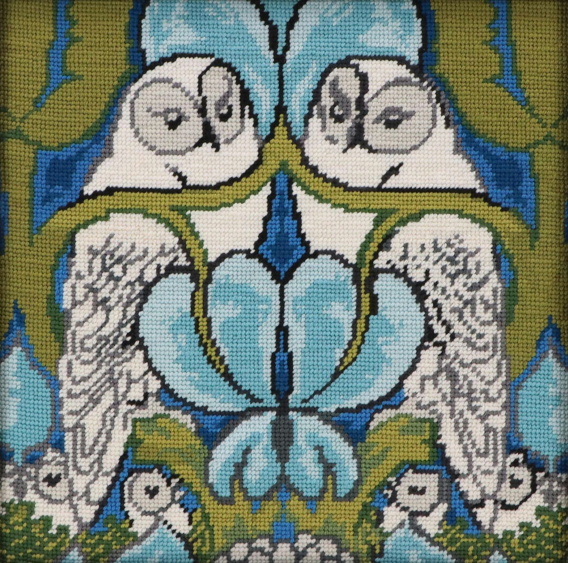 Kathleen Graf Needlepoint Panel "The Owl" by C.F.A. Voysey
