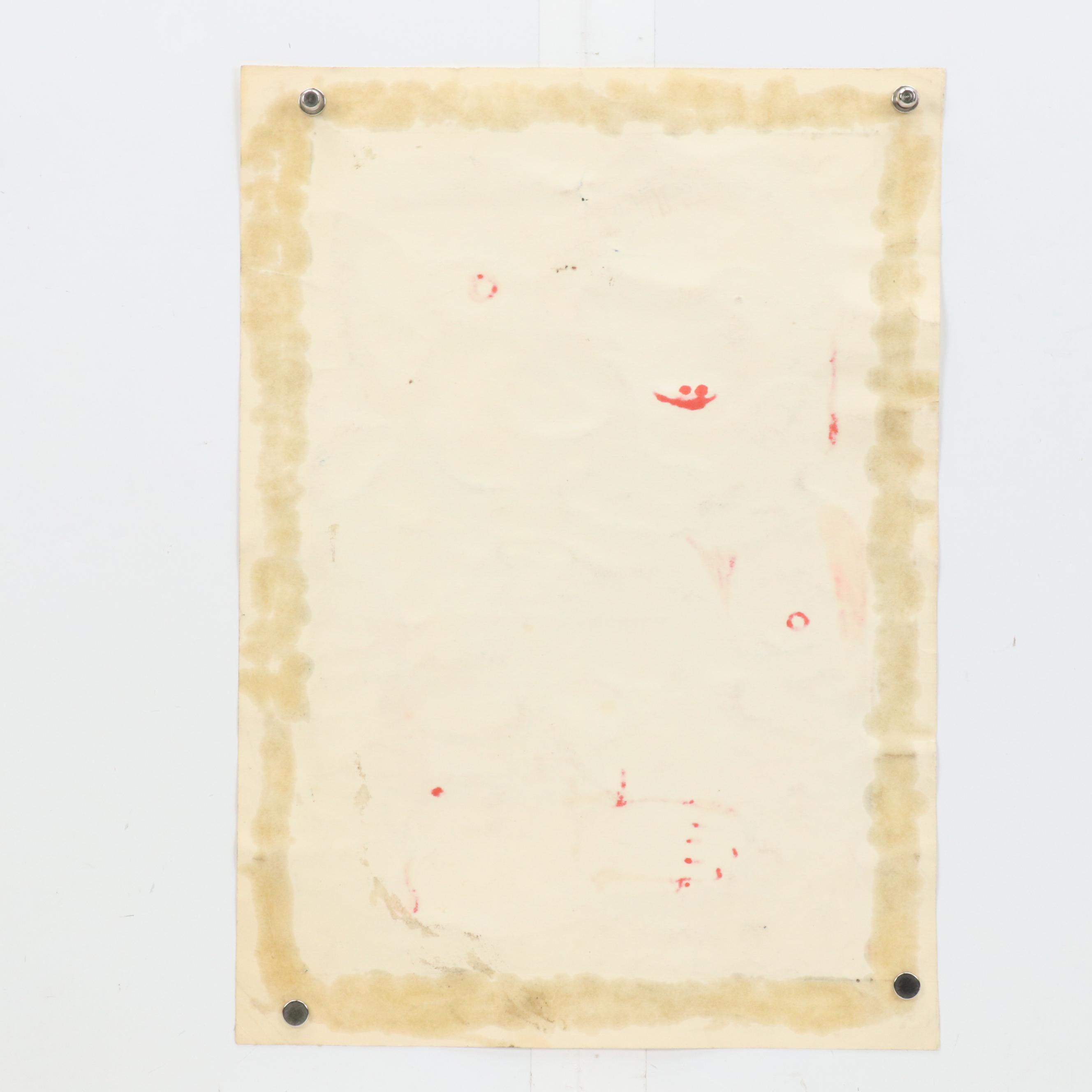 Nikolay Kuk Surrealist Figural Mixed Media Illustration, 1996