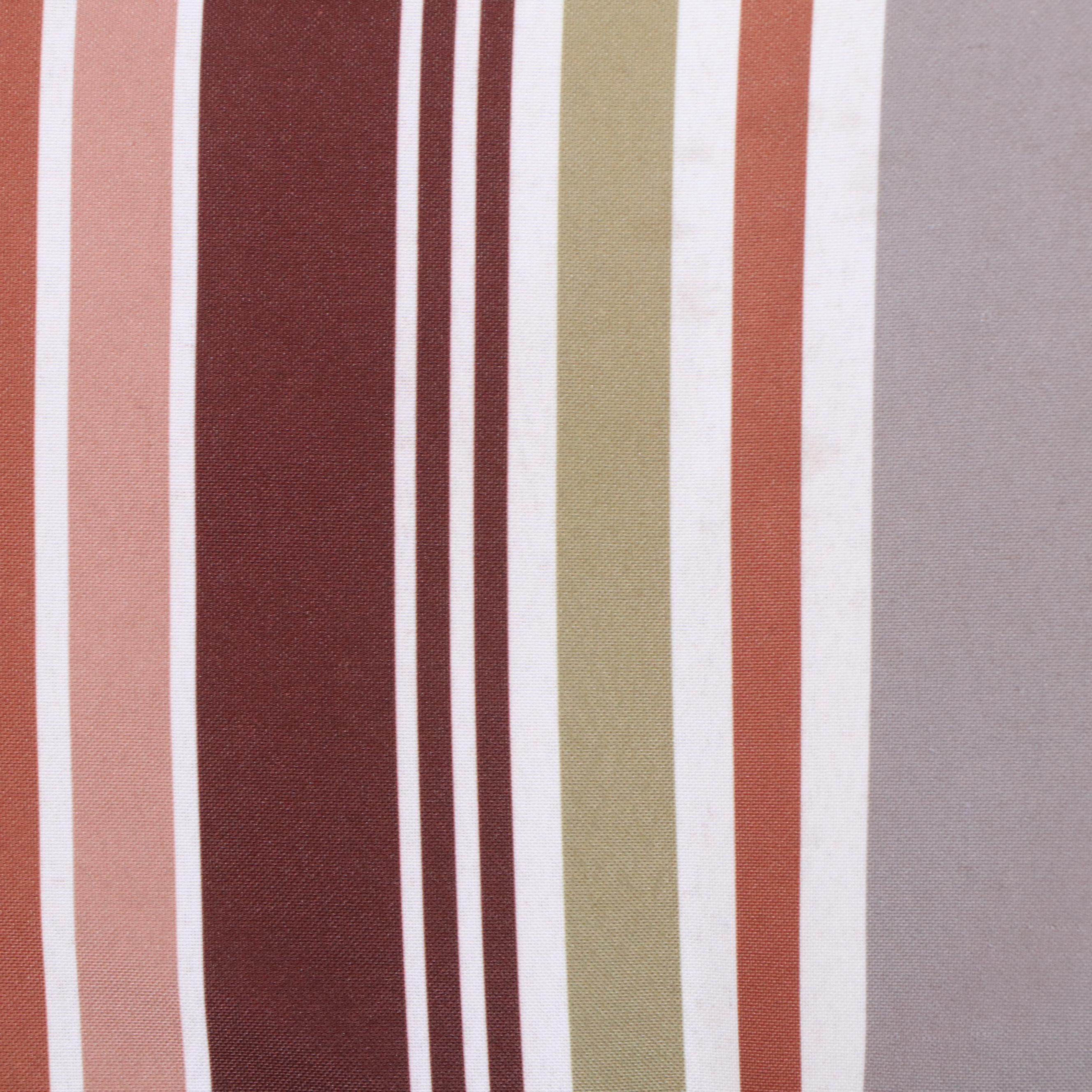 Pair of Cast Aluminum Patio Armchairs with Striped Cushions