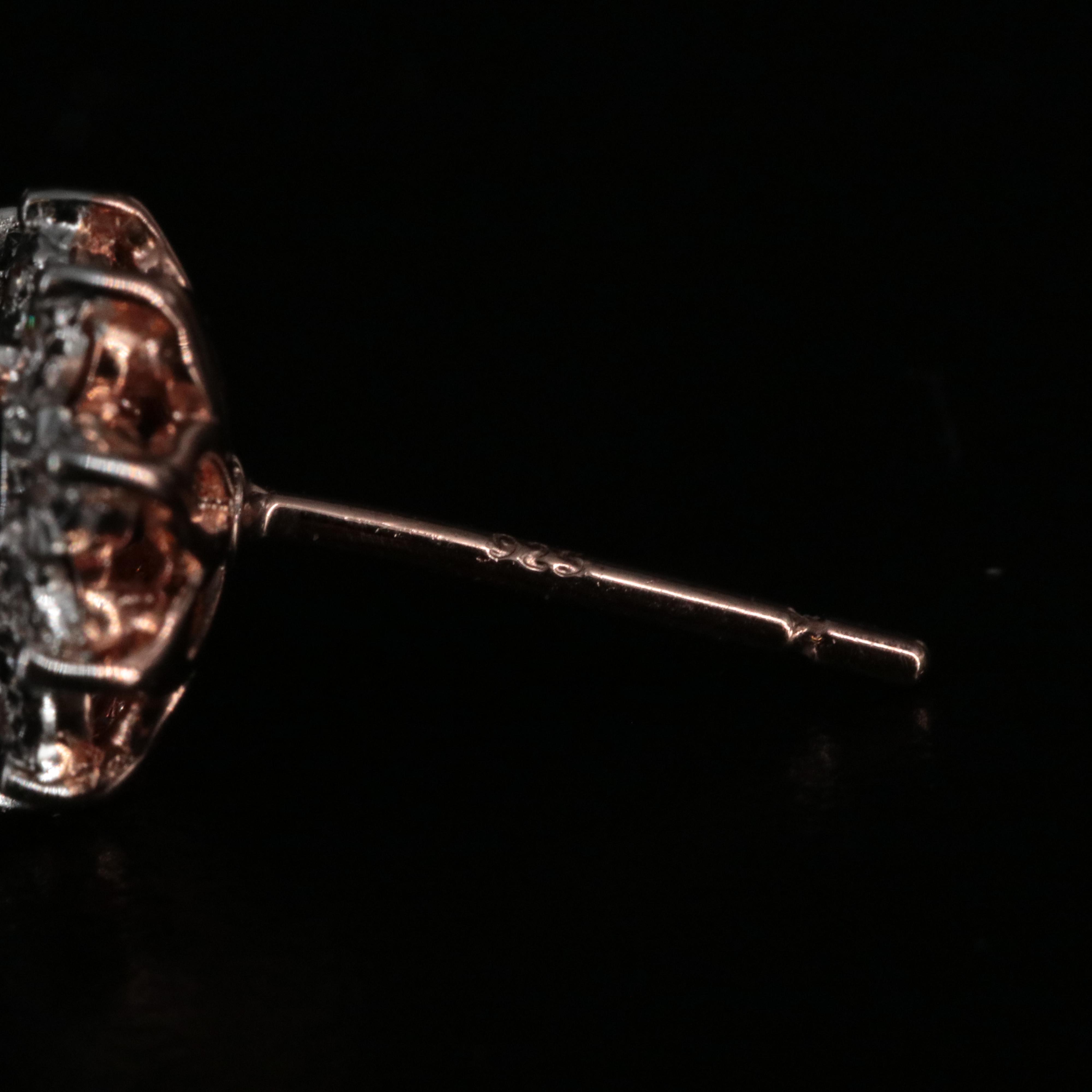 Sterling Sapphire and Diamond Halo Stud Earrings