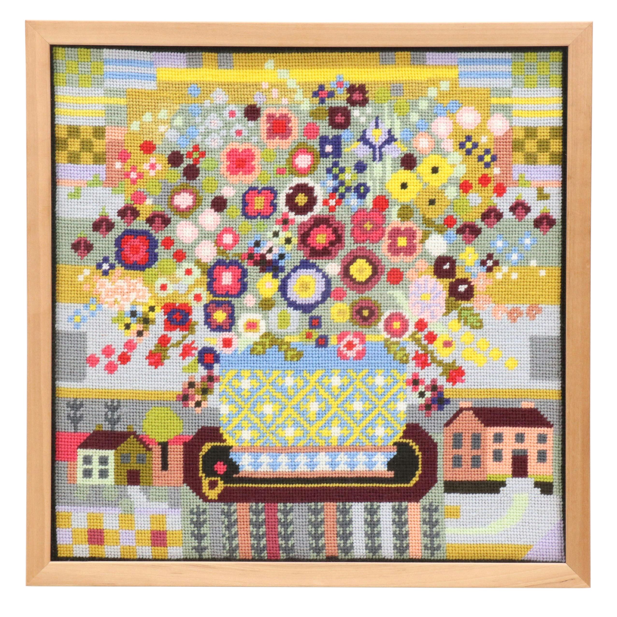 Kathleen Graf Needlepoint "Country Flowers" Design by Riverdrift House