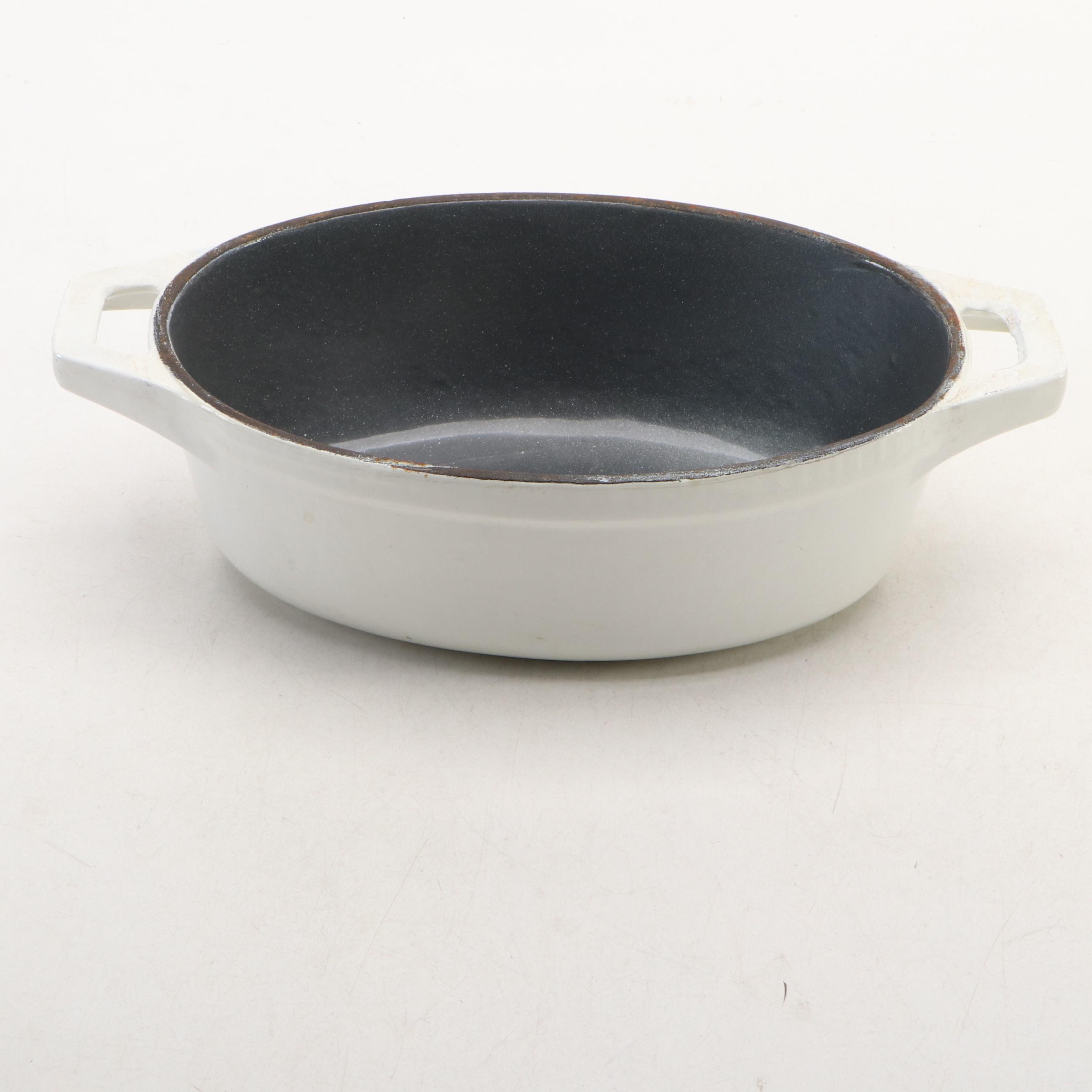 Blue and White Enameled Cast Iron Dutch Ovens