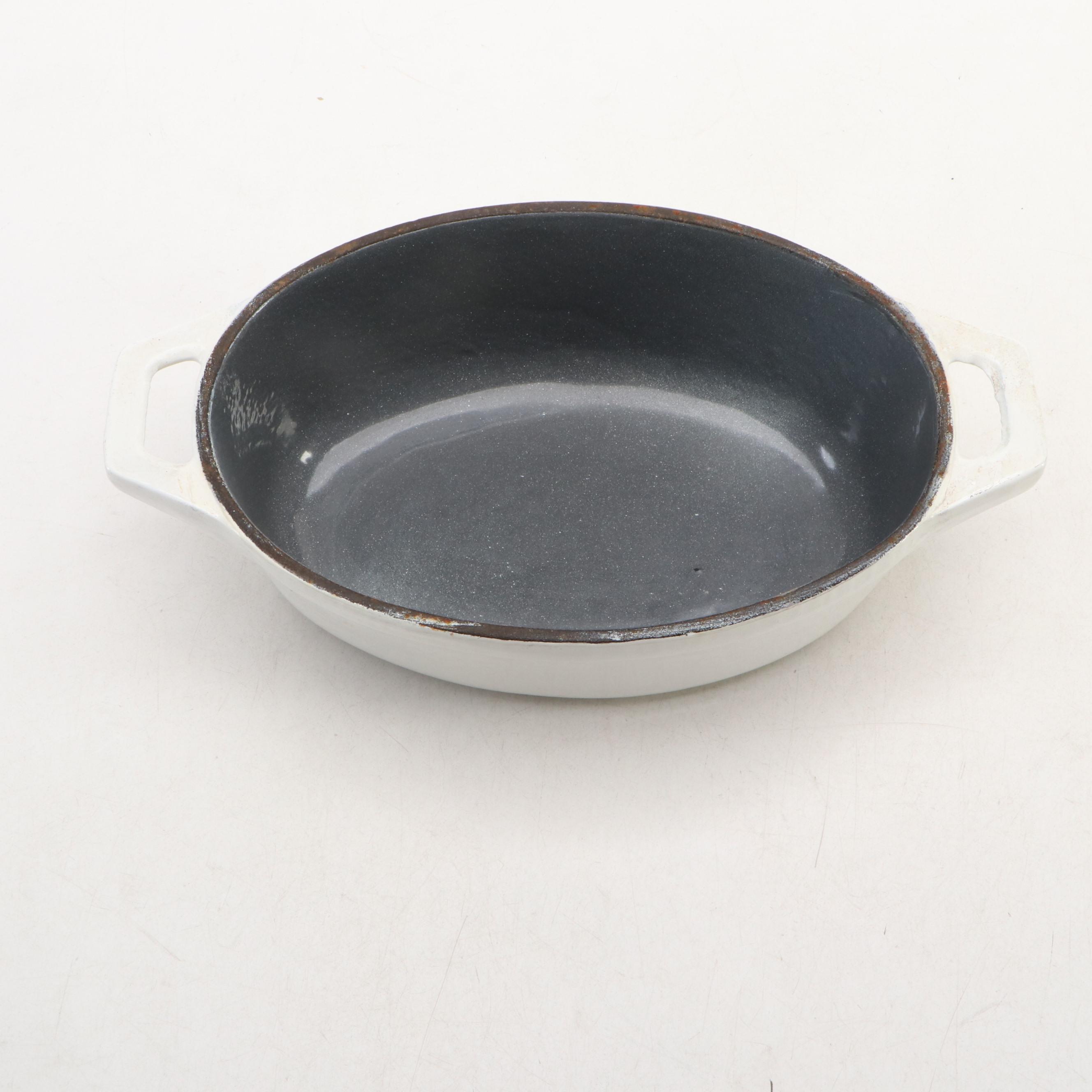 Blue and White Enameled Cast Iron Dutch Ovens