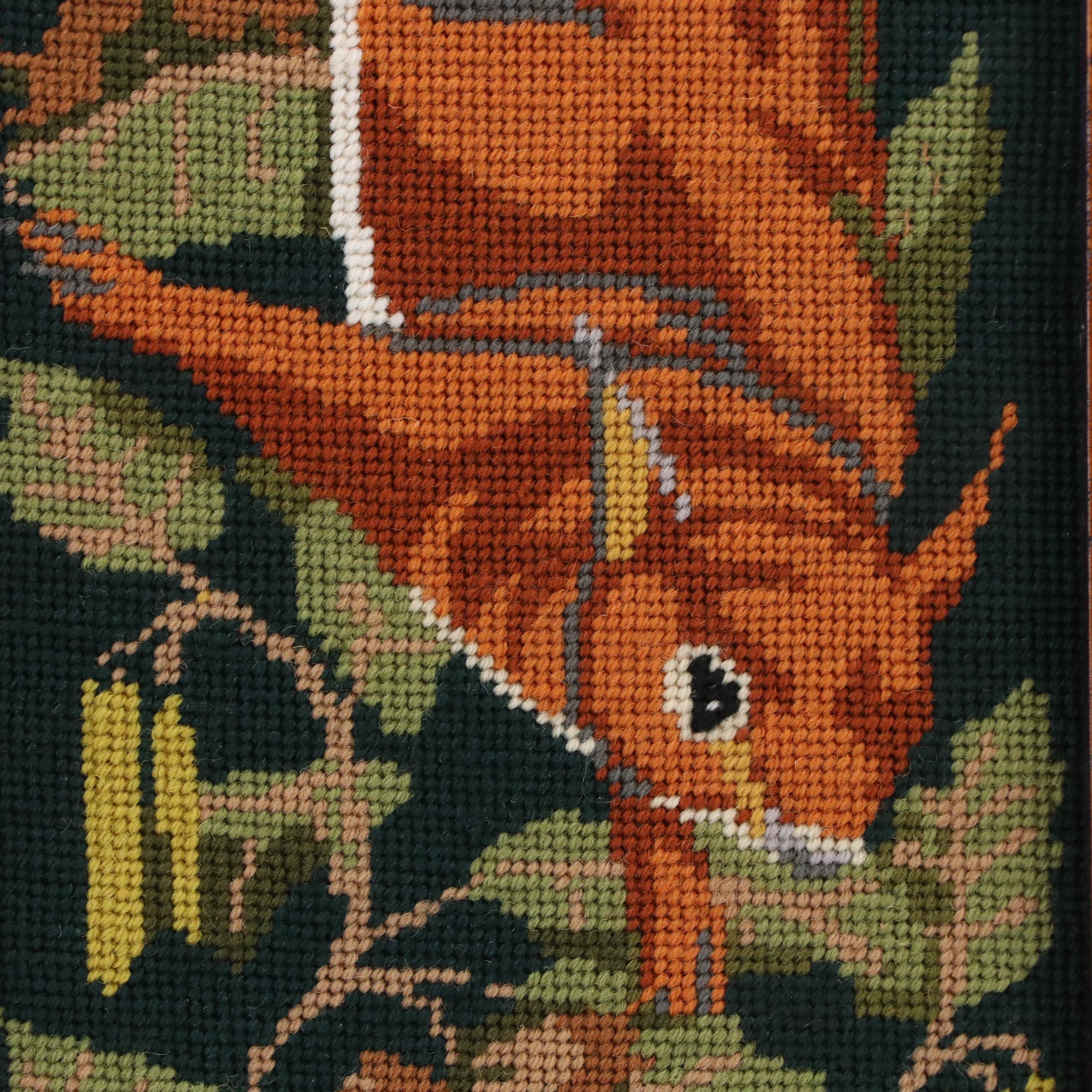Kathleen Graf Needlepoint Panel of Squirrels, Design by Sarah Beechum