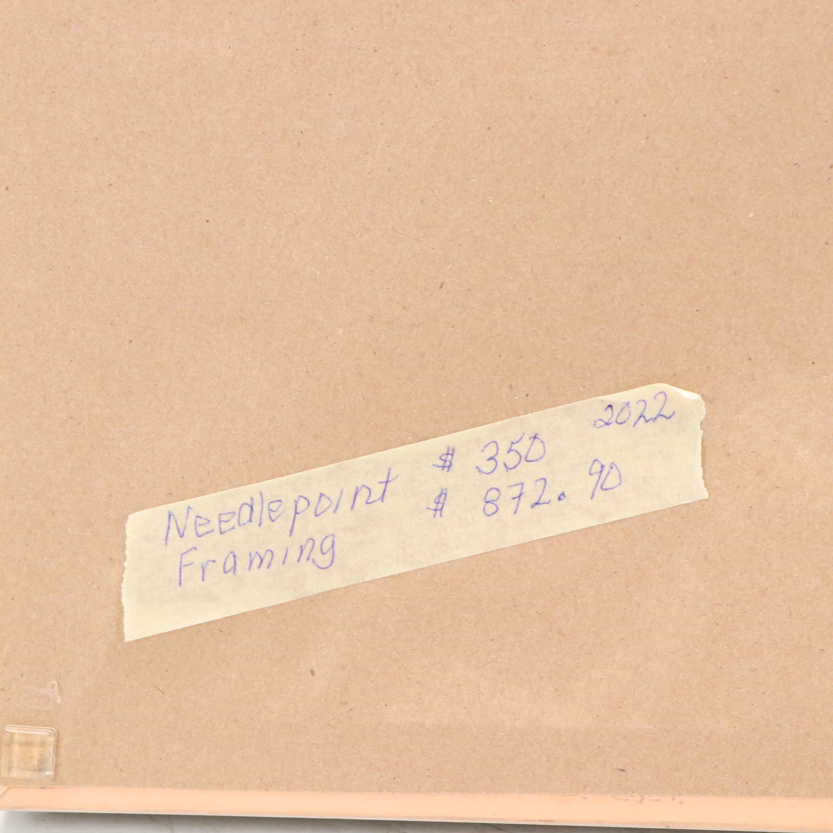 Kathleen Graf Needlepoint Panel "Delphiniums" Design by Ann Blockley for Ehrmann