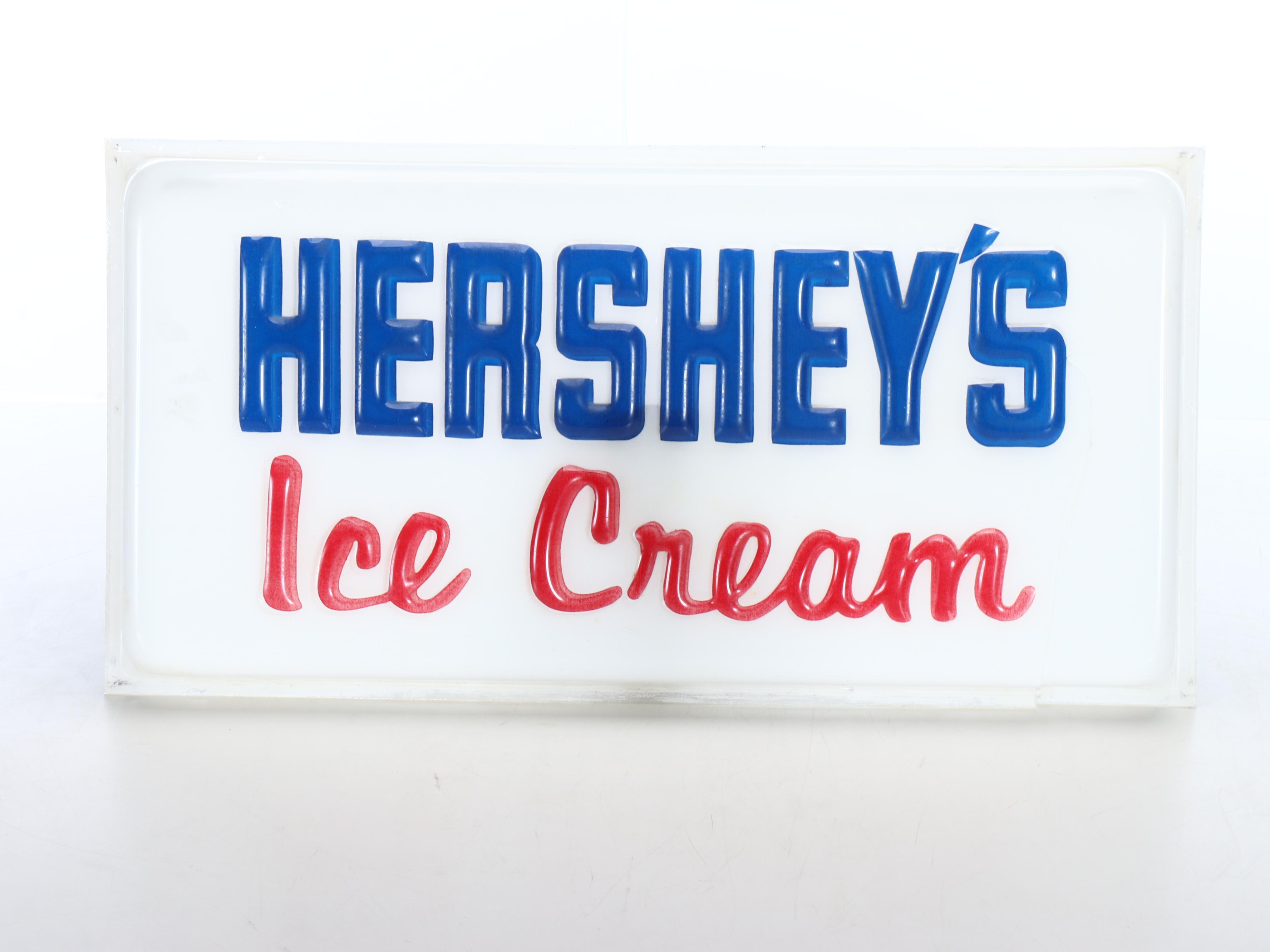 Hershey's Ice Cream Plastic Sign with Other Metal Advertising Signs