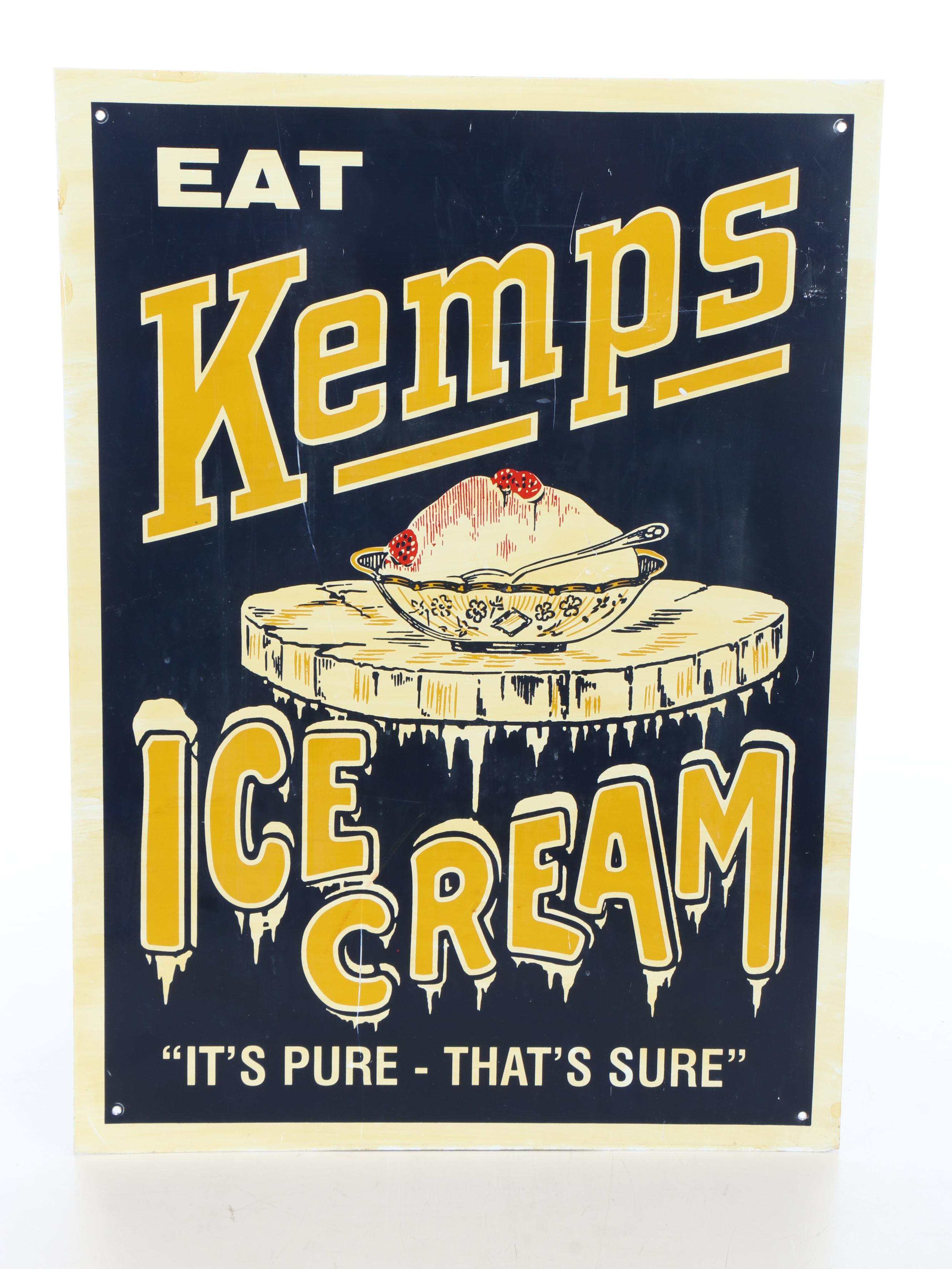 Hershey's Ice Cream Plastic Sign with Other Metal Advertising Signs