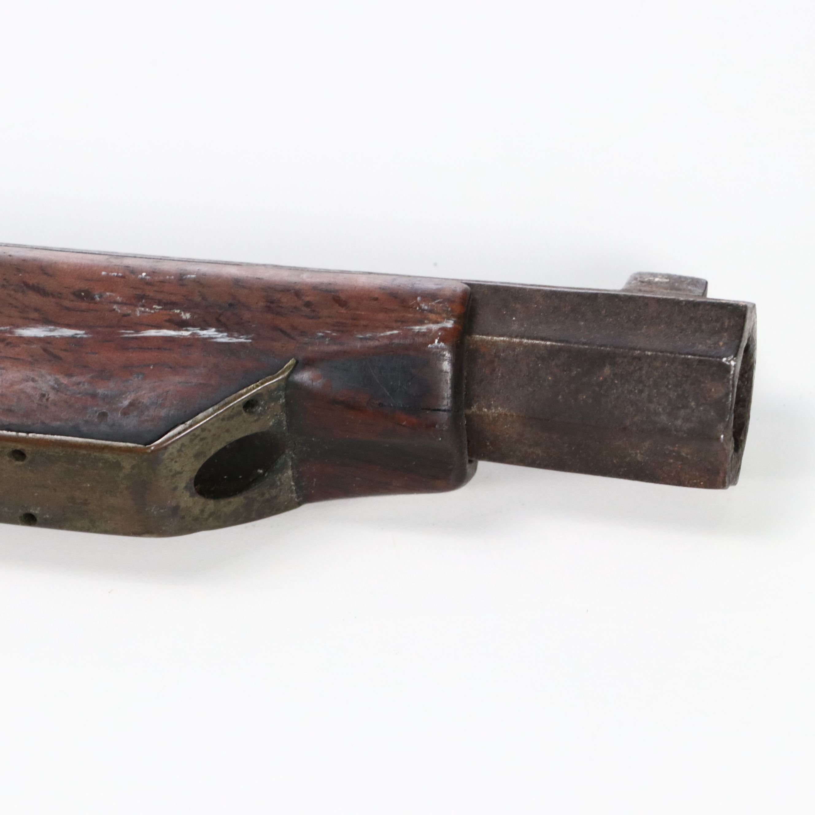 Antique Japanese Matchlock Musket with Brass Chrysanthemums