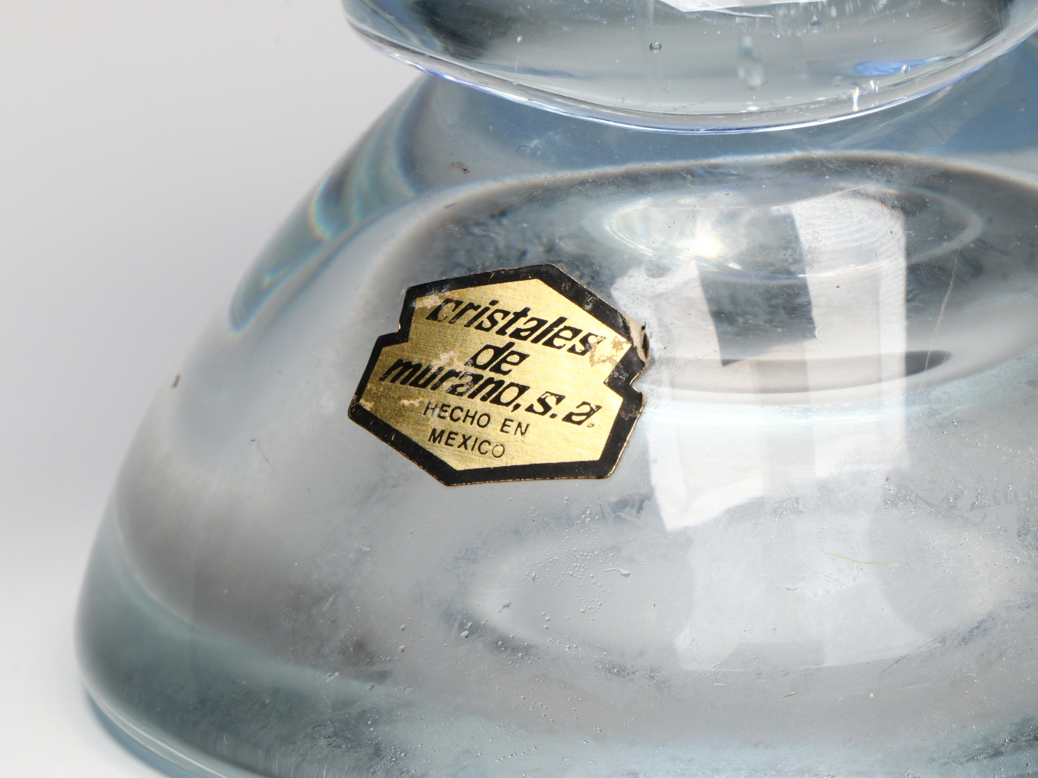 Handblown Blue Unicorn Glass Figure with Blue Donkey and Elephant Figures