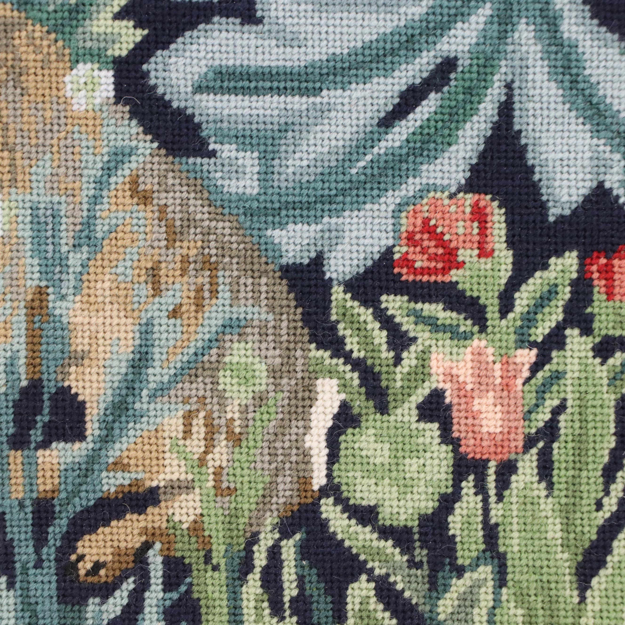 Kathleen Graf Needlepoint Panels "Fox" and "Hare" Designs by Beth Russell