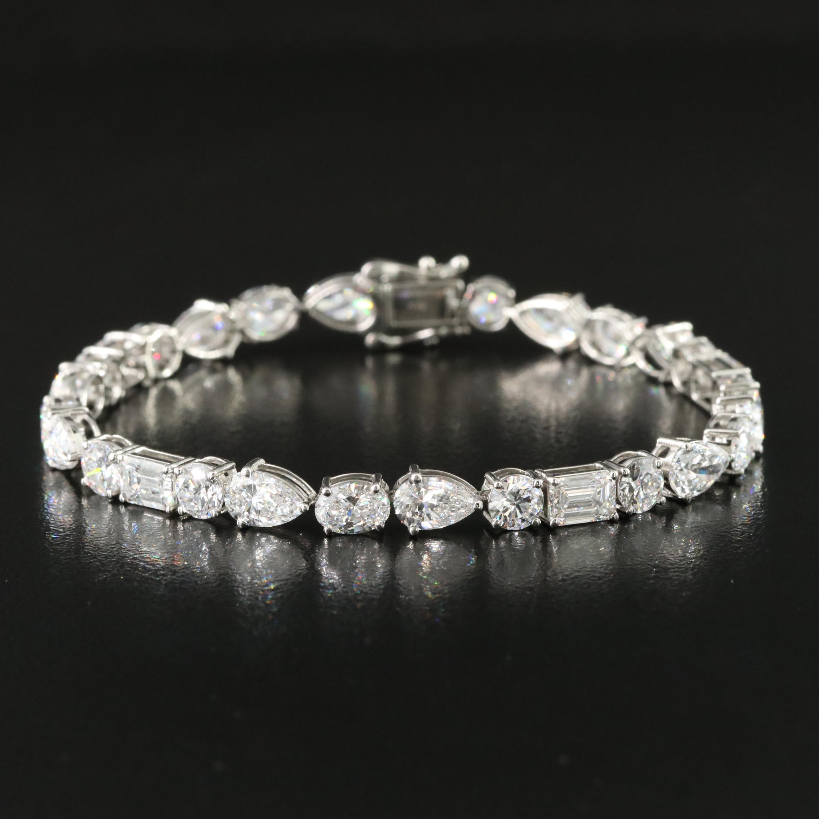 Platinum 14.95 CTW Lab Grown Diamond Bracelet