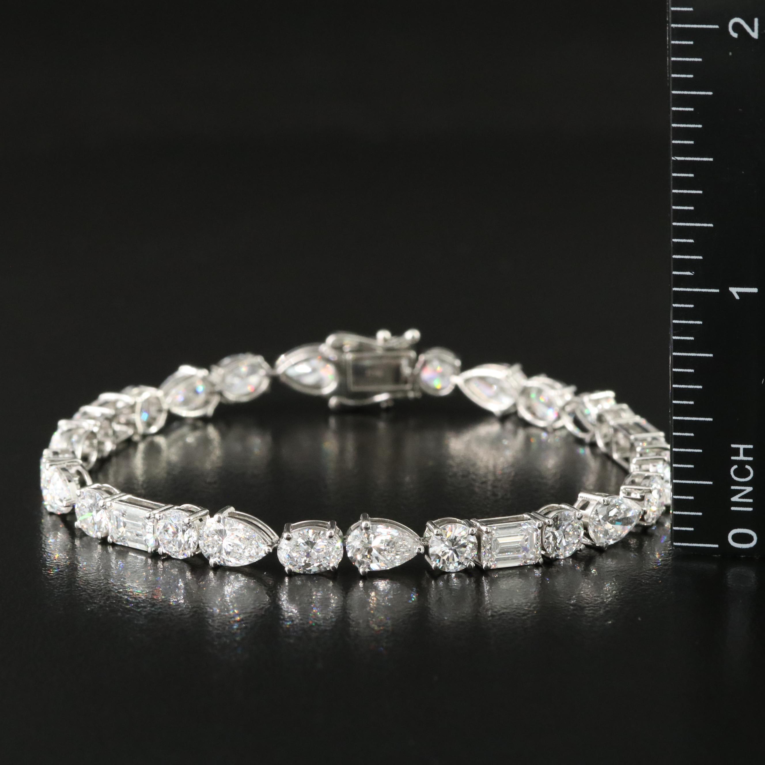 Platinum 14.95 CTW Lab Grown Diamond Bracelet