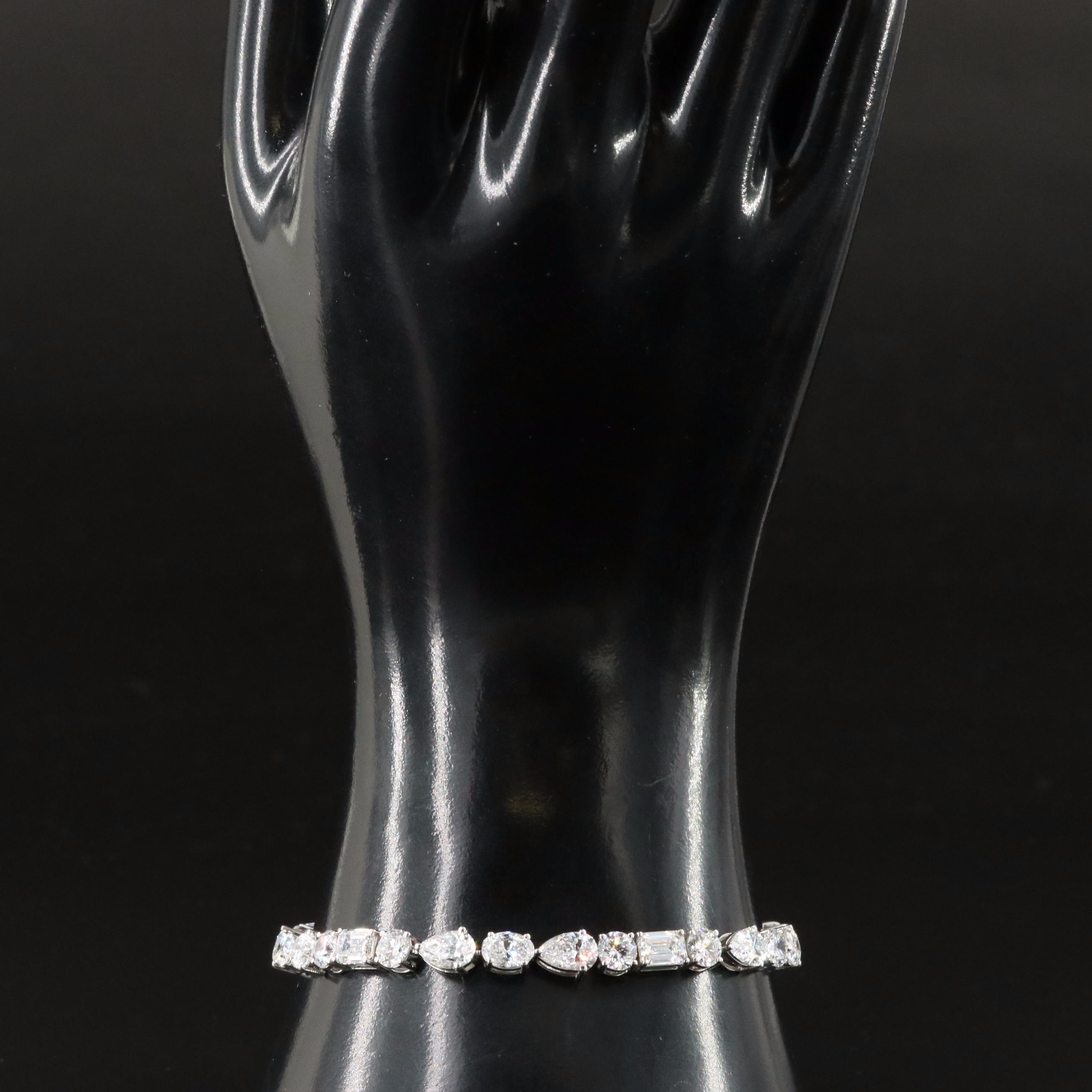 Platinum 14.95 CTW Lab Grown Diamond Bracelet