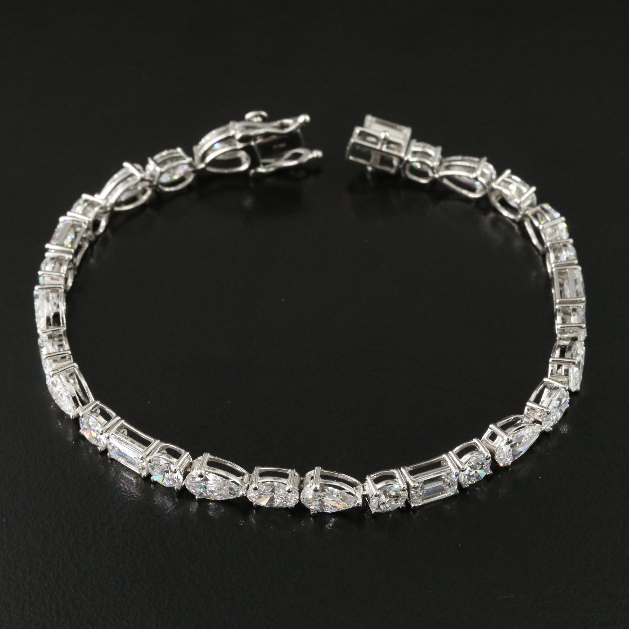 Platinum 14.95 CTW Lab Grown Diamond Bracelet