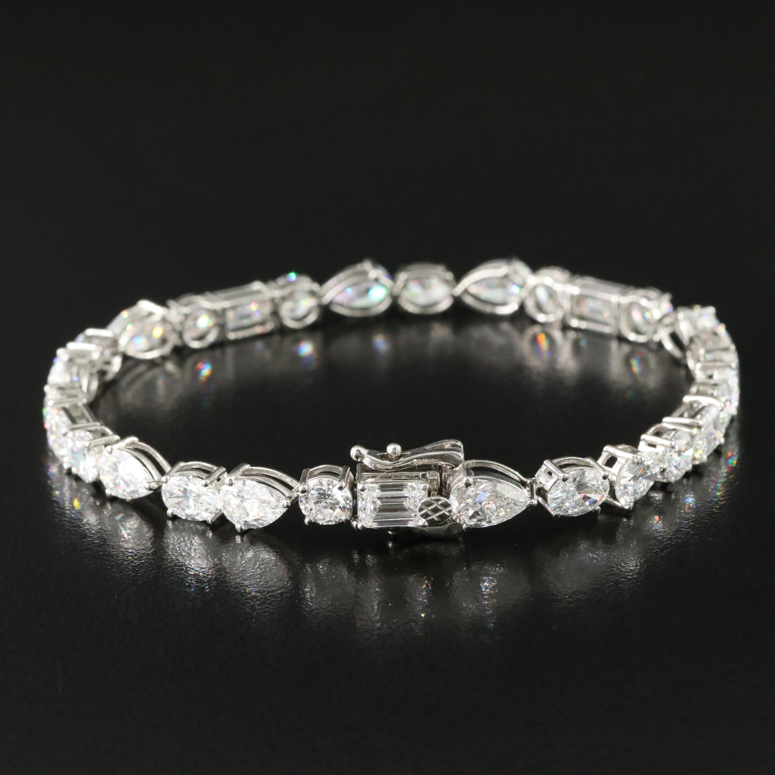 Platinum 14.95 CTW Lab Grown Diamond Bracelet