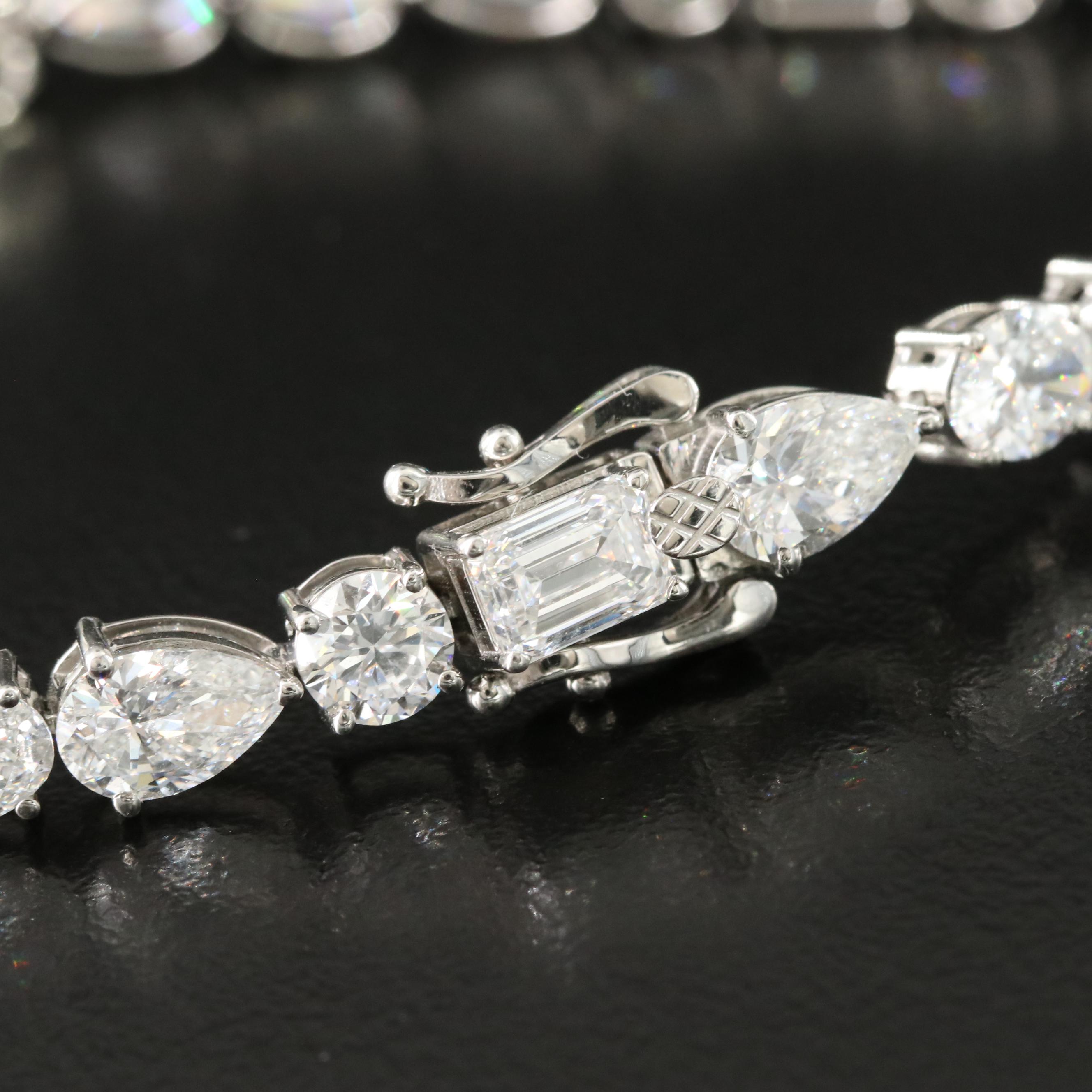 Platinum 14.95 CTW Lab Grown Diamond Bracelet