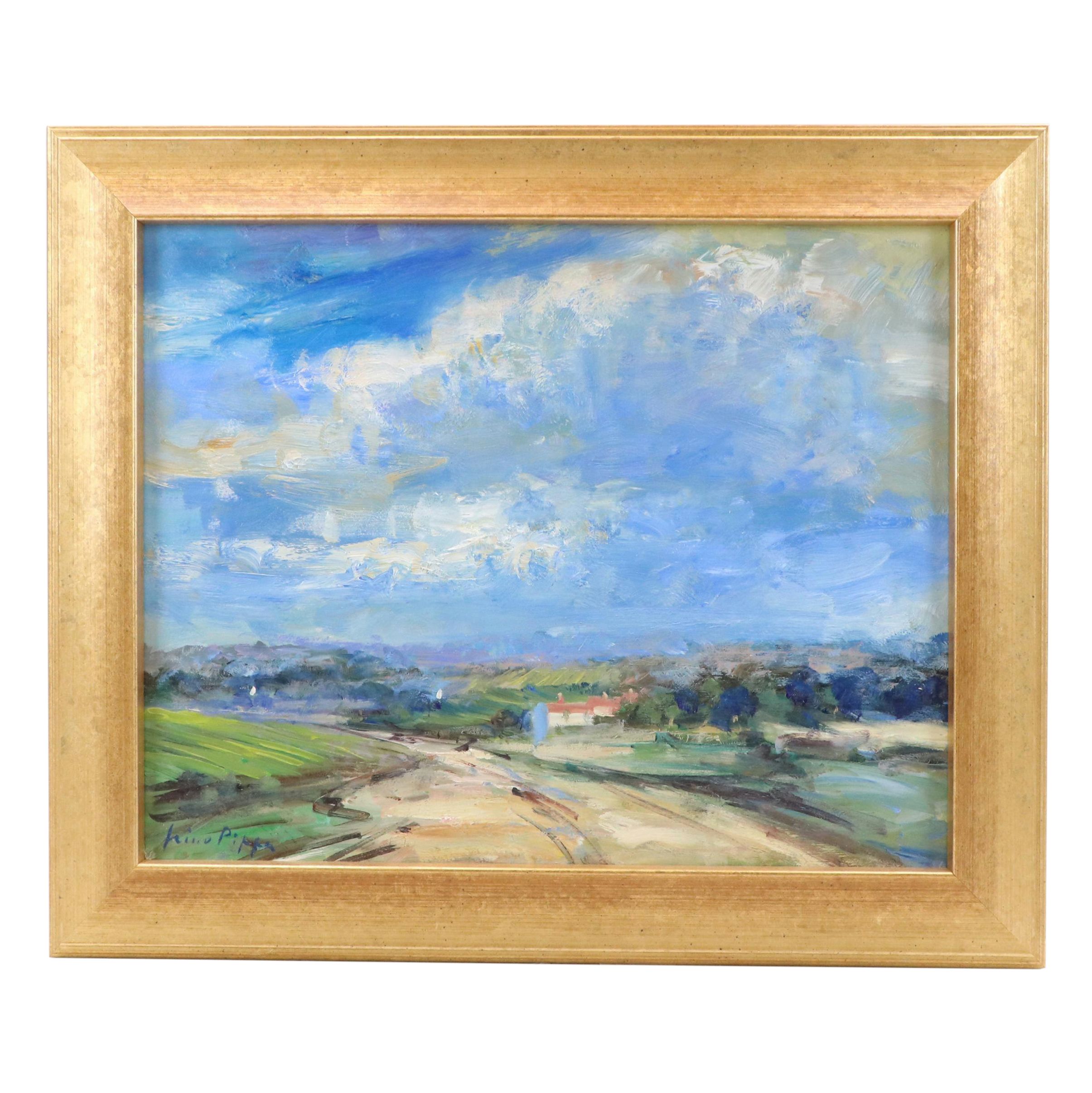 Nino Pippa Landscape Oil Painting "Tuscan Landscape - in the Arno Valley"