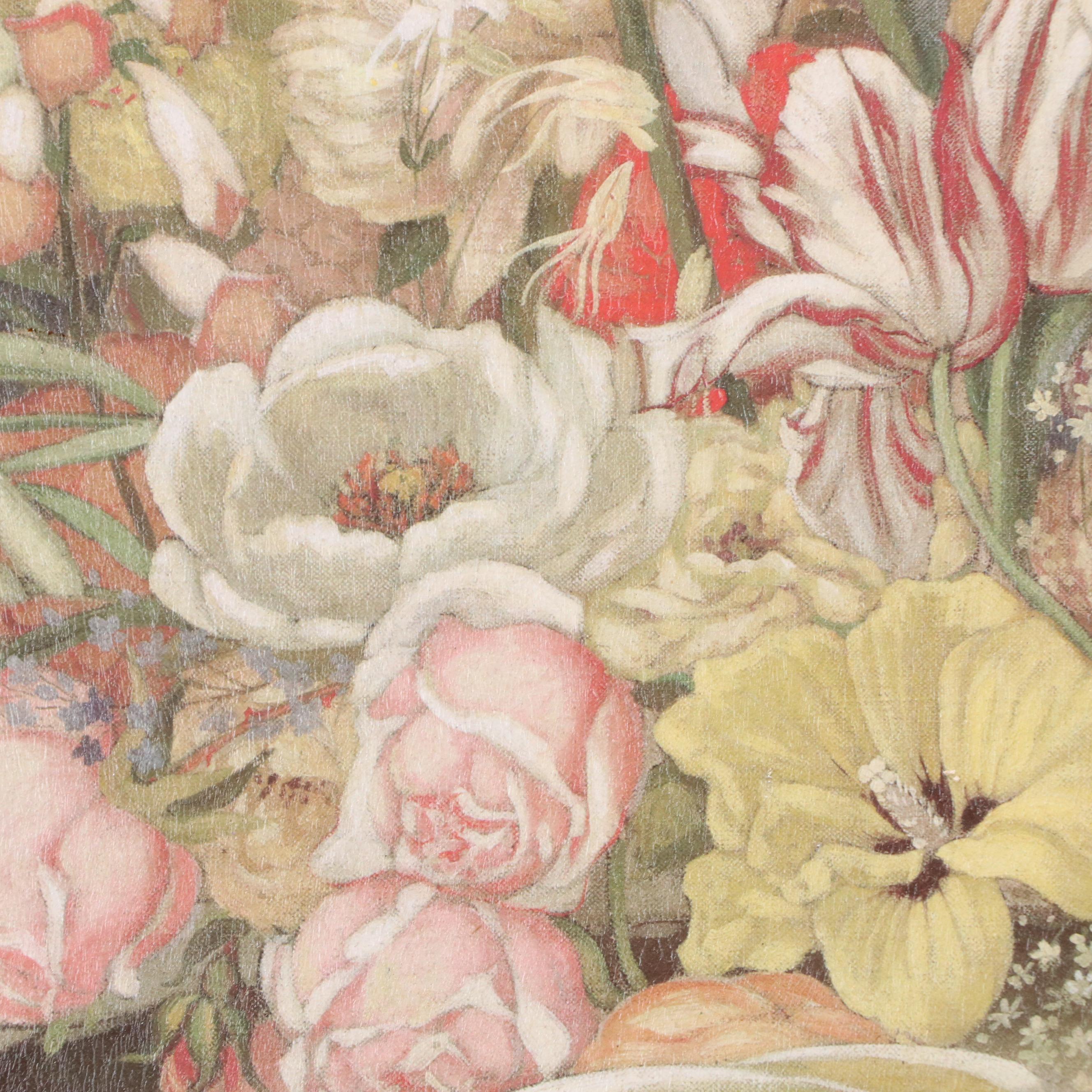 Offset Lithgraph After Jessie Arms Botke "White Peacock, Cockatoos, and Flowers"