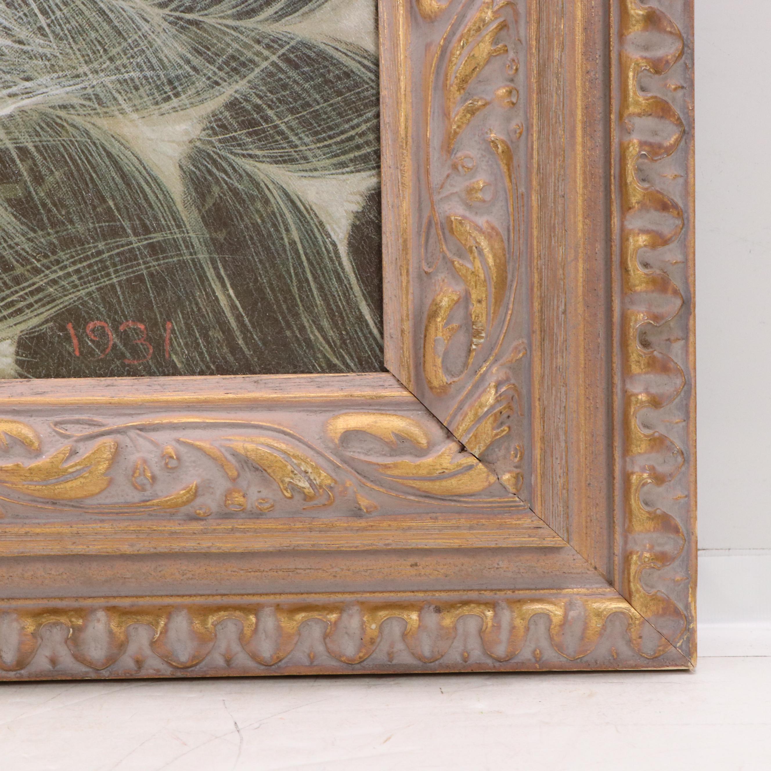 Offset Lithgraph After Jessie Arms Botke "White Peacock, Cockatoos, and Flowers"