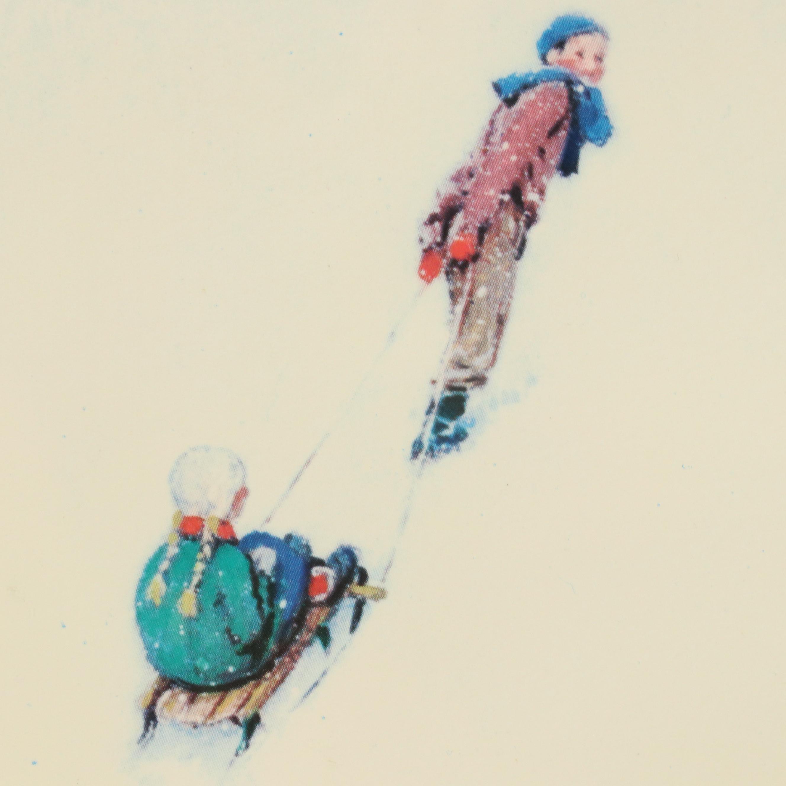 Landscape Offset Lithograph "Winter" After Norman Rockwell