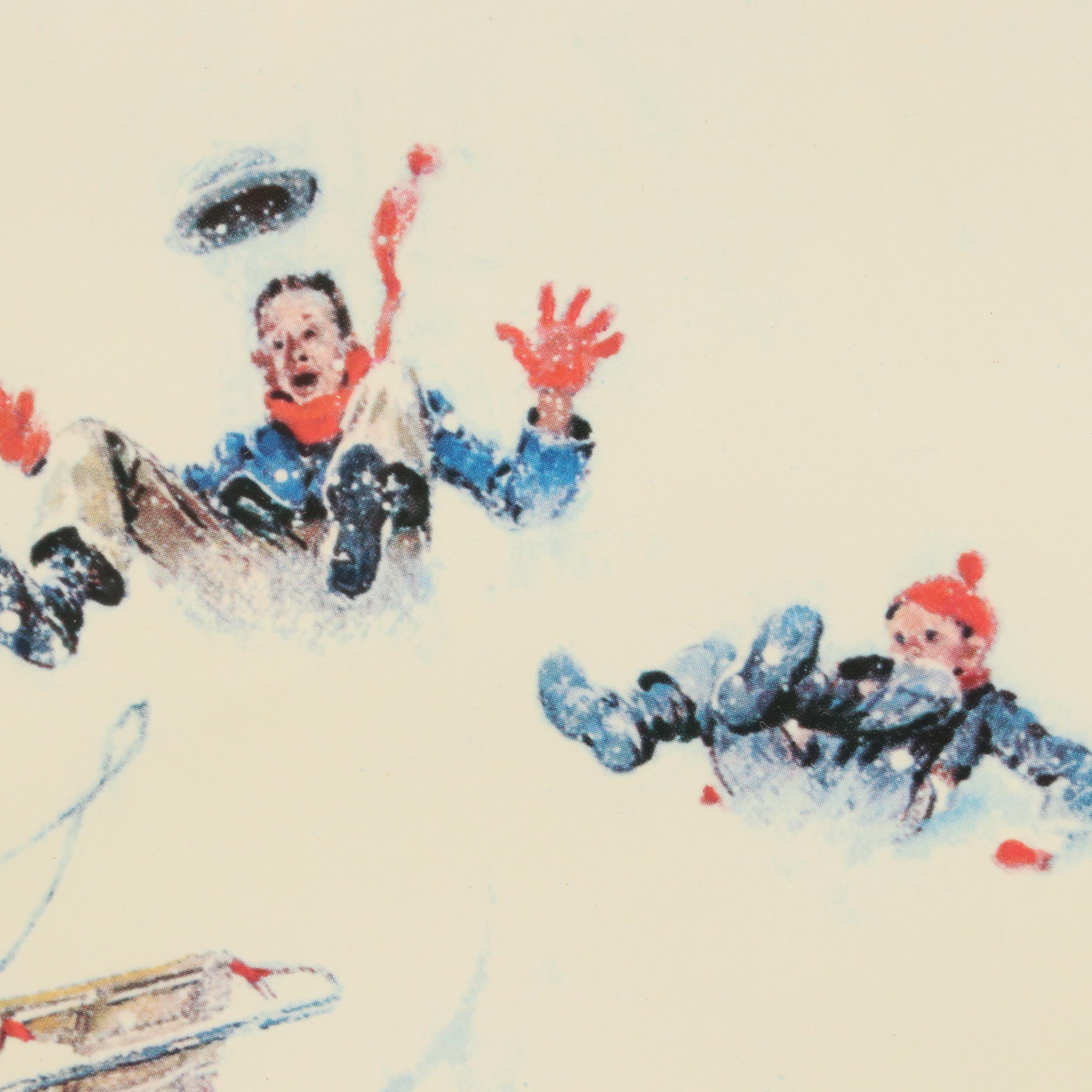 Landscape Offset Lithograph "Winter" After Norman Rockwell