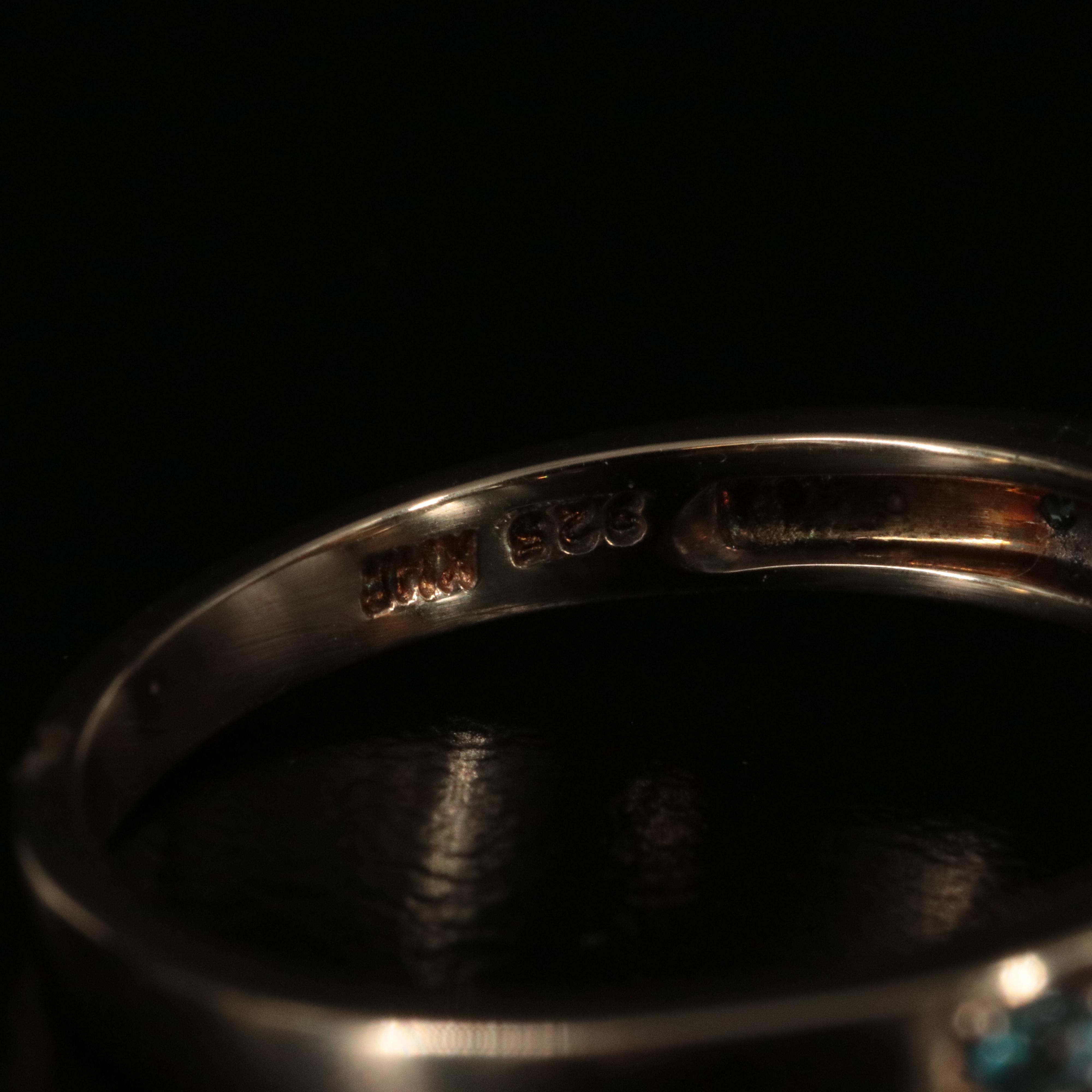 Sterling Alexandrite Cat's Eye, Alexandrite and Diamond Ring