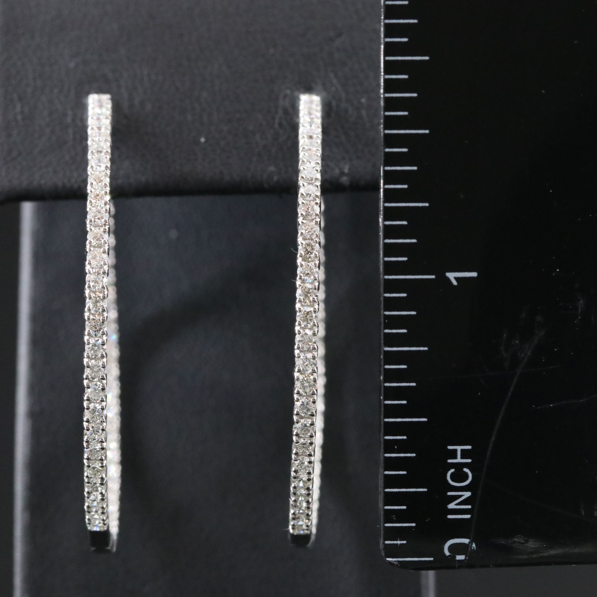 Platinum 2.92 CTW Diamond Inside Out Hoop Earrings