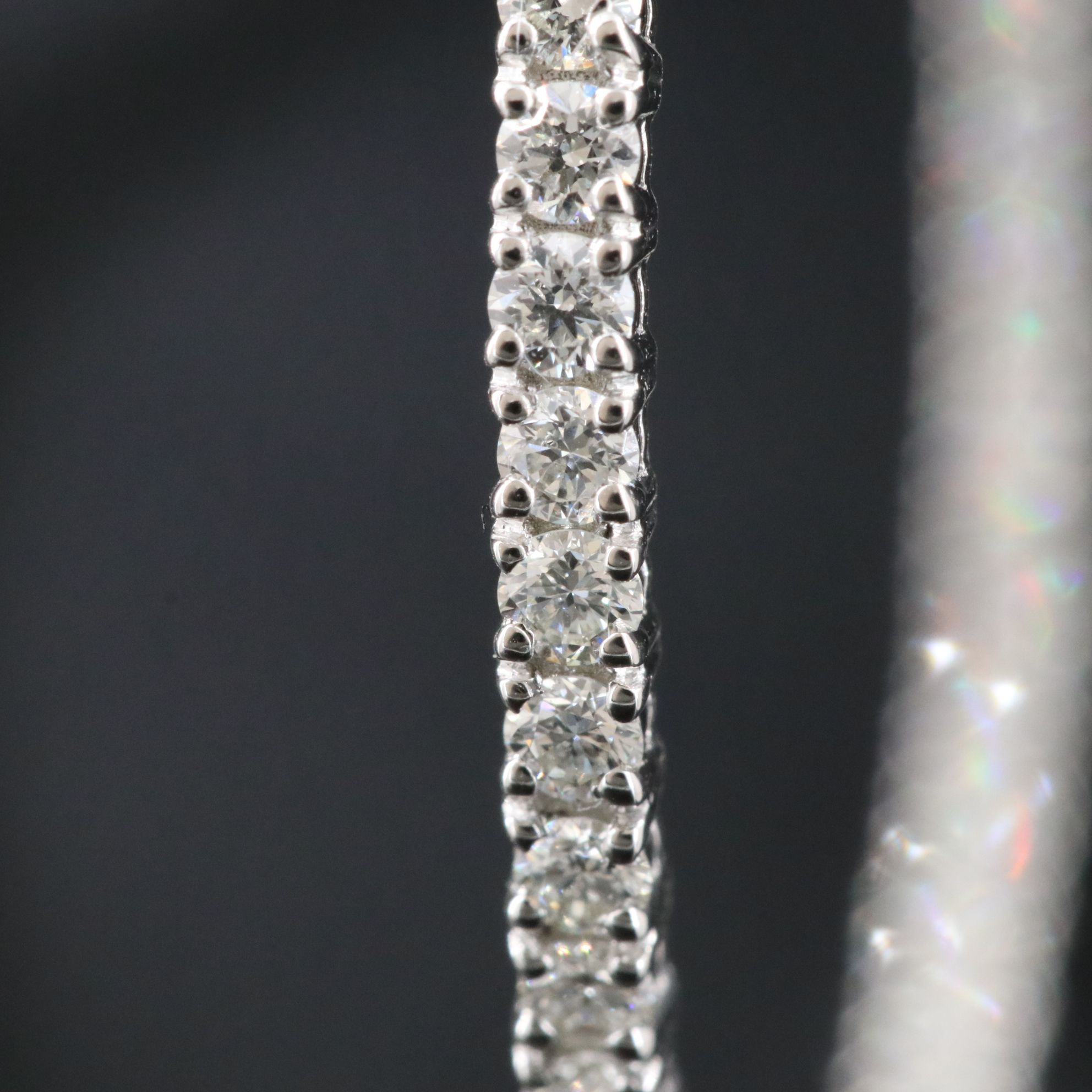 Platinum 2.92 CTW Diamond Inside Out Hoop Earrings